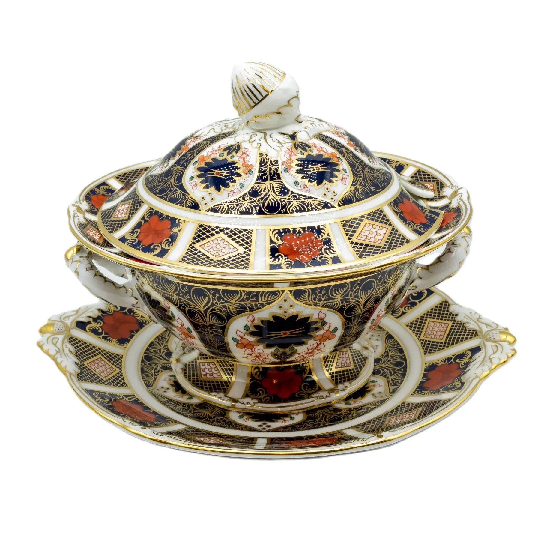 Royal Crown Derby Imari 1128 Sauce Tureen & Stand
