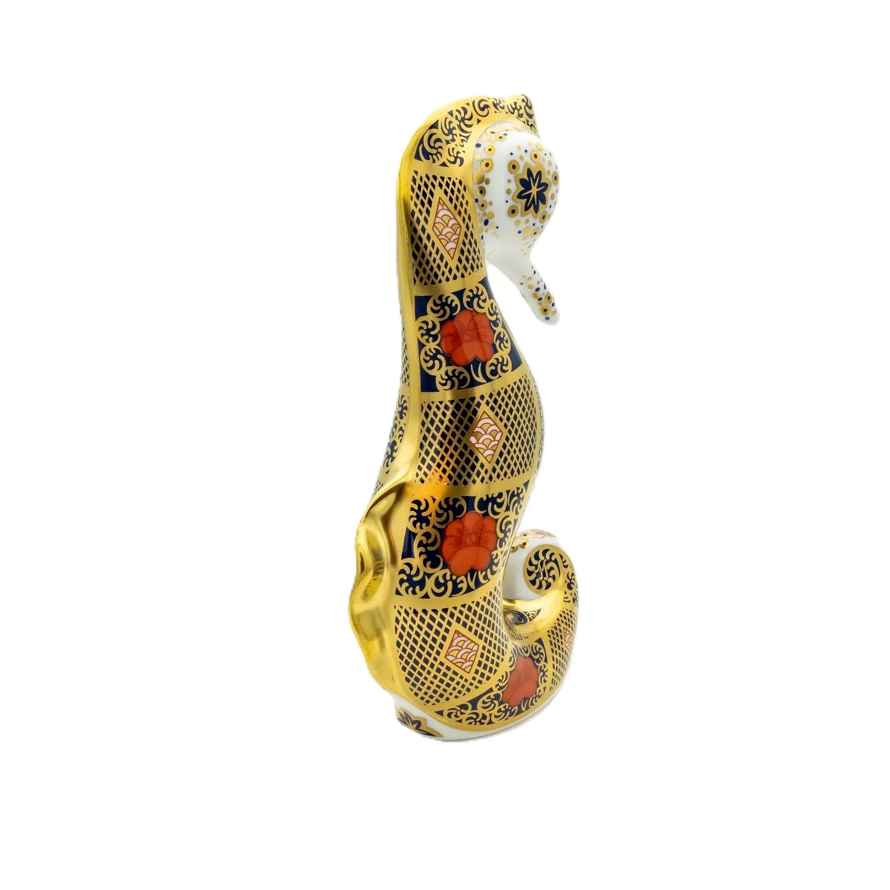 Royal Crown Derby Imari SGB Seahorse Paperweight