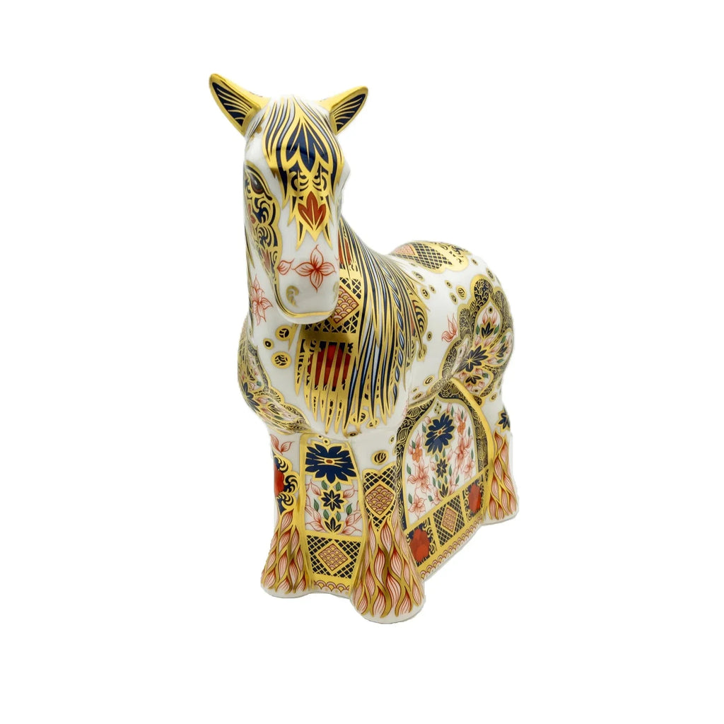 Royal Crown Derby Imari SGB Cob Horse Paperweight