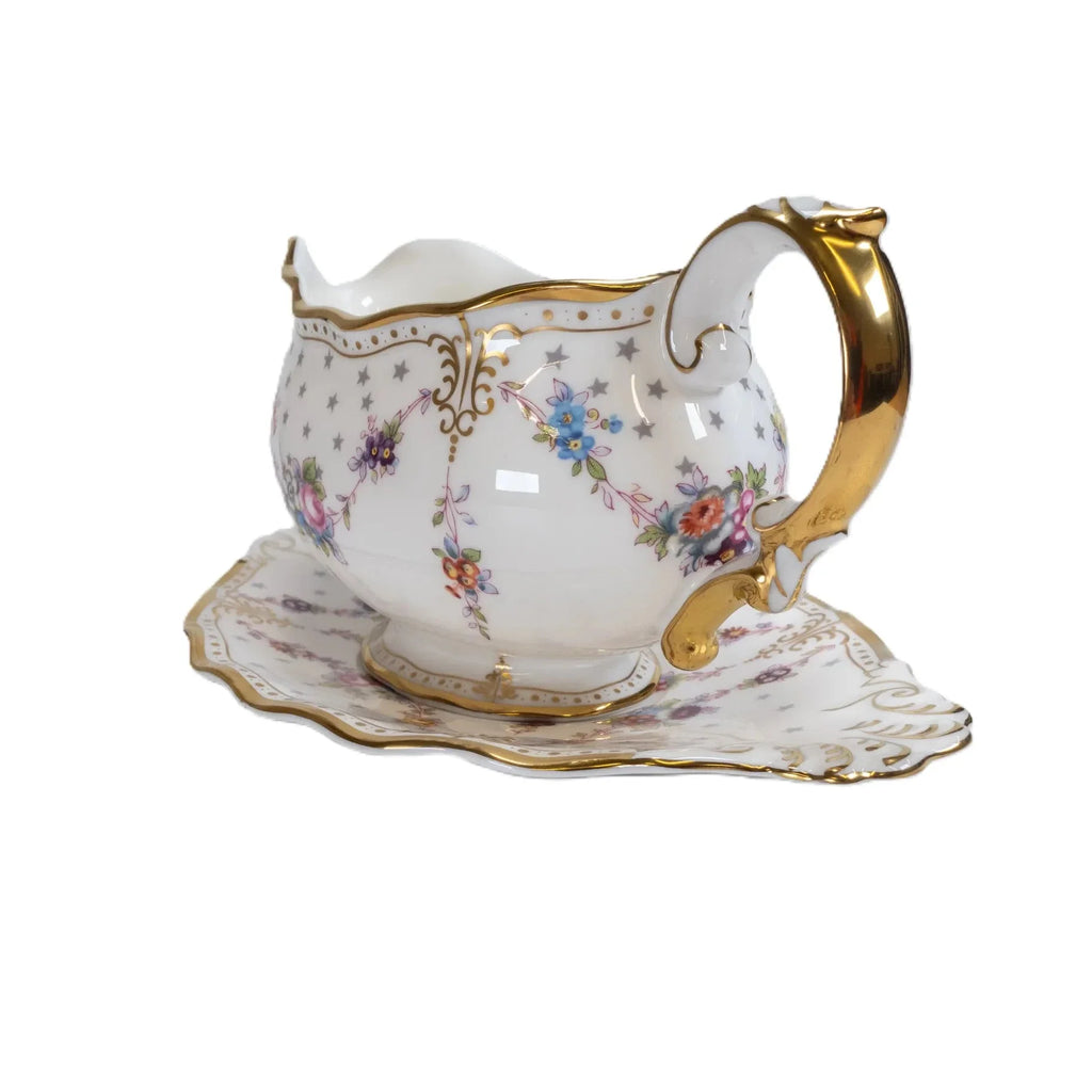 Royal Crown Derby Antoinette Gravy Boat & Stand