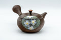 Japanese Kyusu - 亀岡克史 Kameoka Katsushi - 素三 Motozo - Floral Engraved Textured Tokoname-yaki Teapot - 200ml