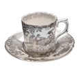 Royal Crown Derby Palladium Aves Coffee Cup & Saucer Bone China