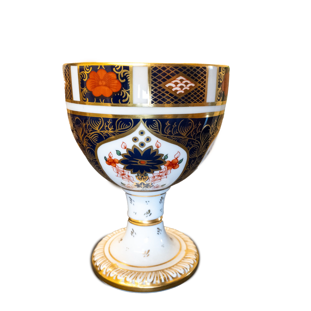 Royal Crown Derby Imari 1128 Porcelain Chalice Goblet