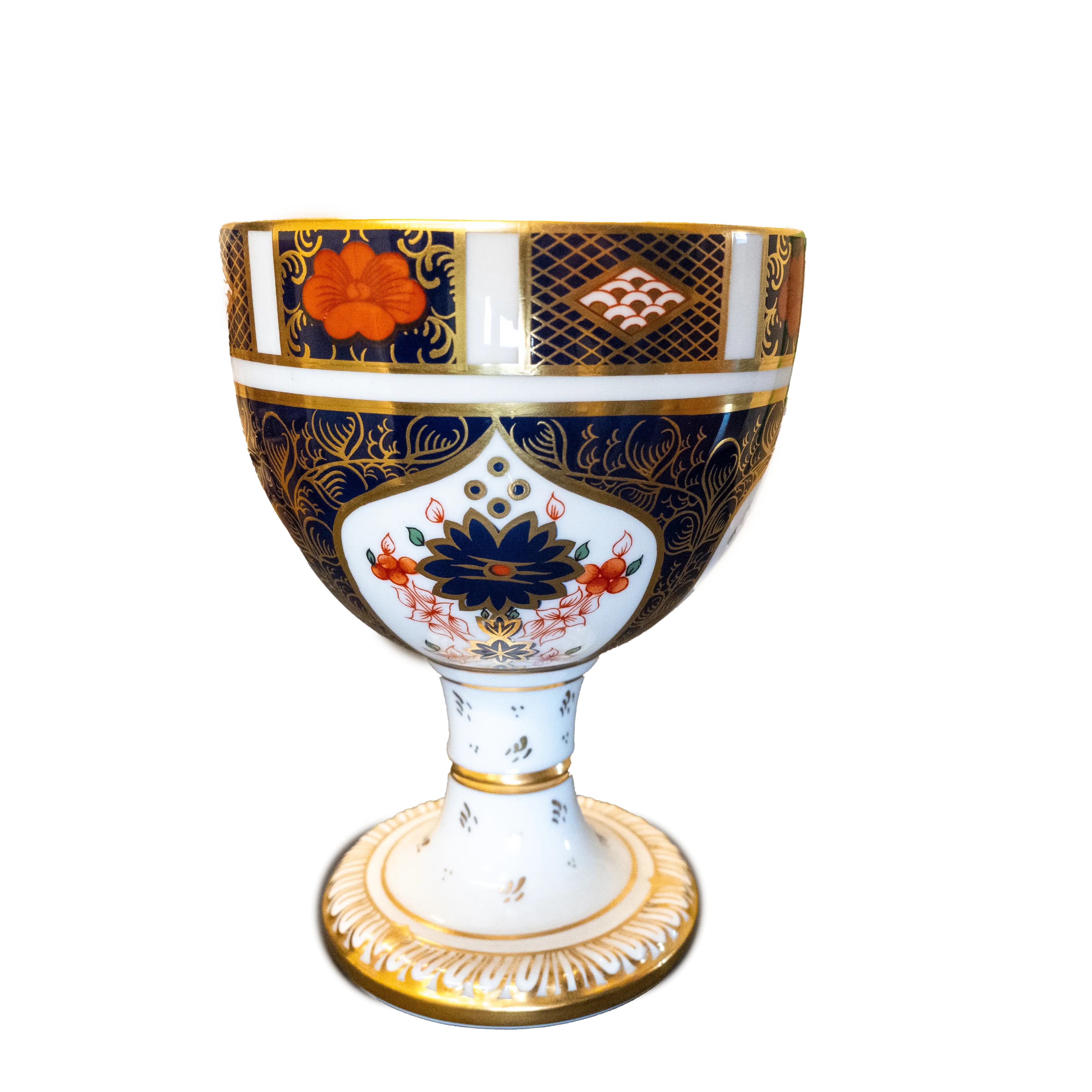 Royal Crown Derby Imari 1128 Porcelain Chalice Goblet