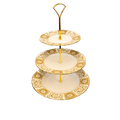 Royal Crown Derby Green Panel 3 Tier Cake Stand