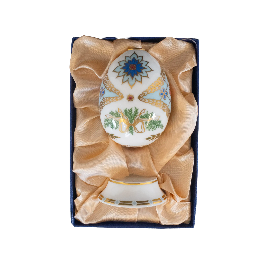 Royal Crown Derby 1st Quality World Egg & Stand - Russia