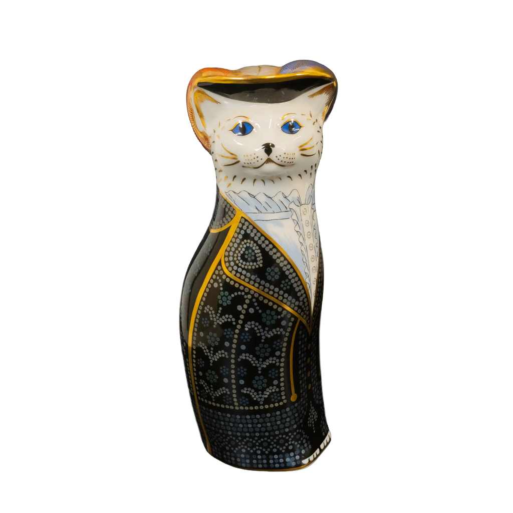 Royal Crown Derby Royal Cats : Pearly King & Queen Paperweights