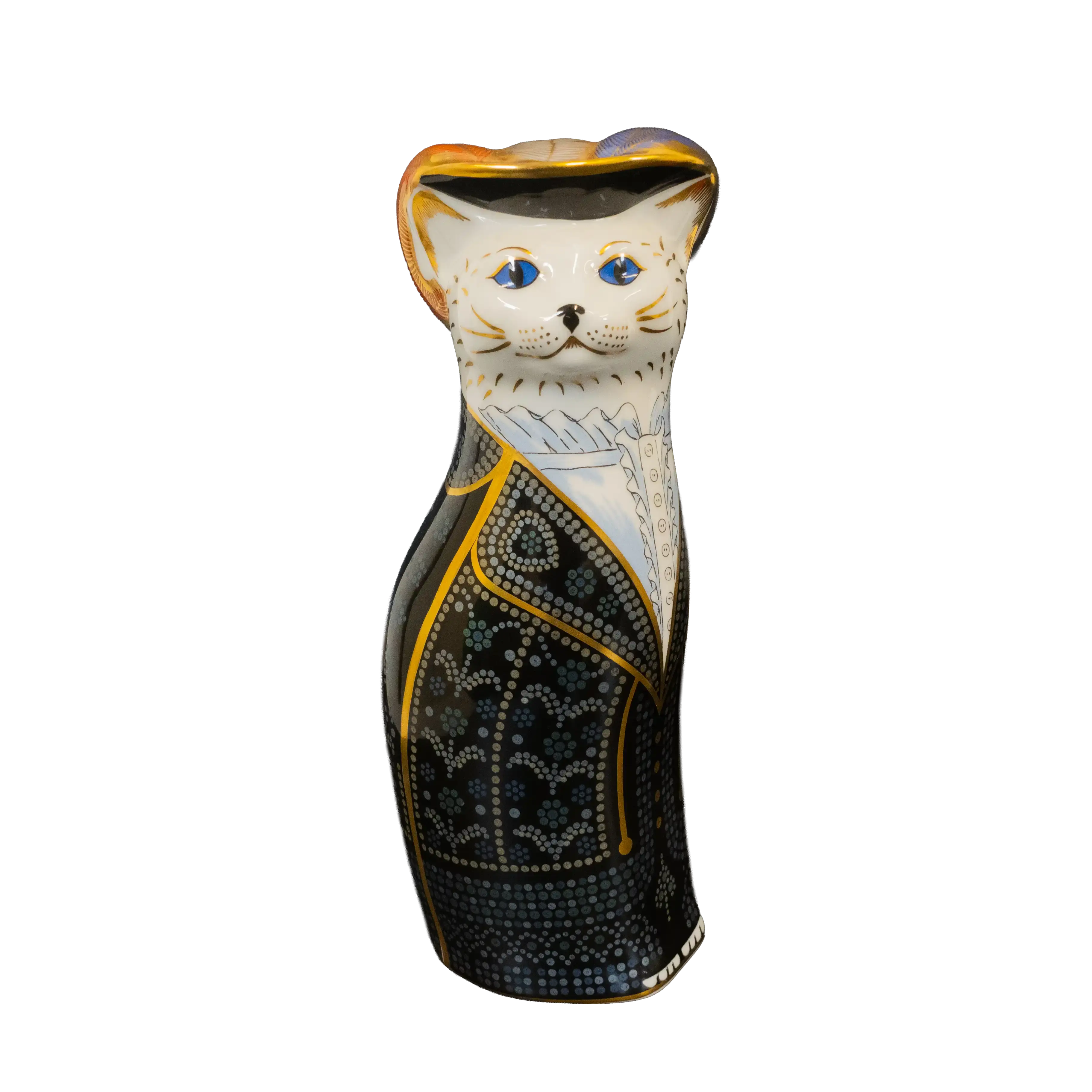Royal Crown Derby Royal Cats : Pearly King & Queen Paperweights