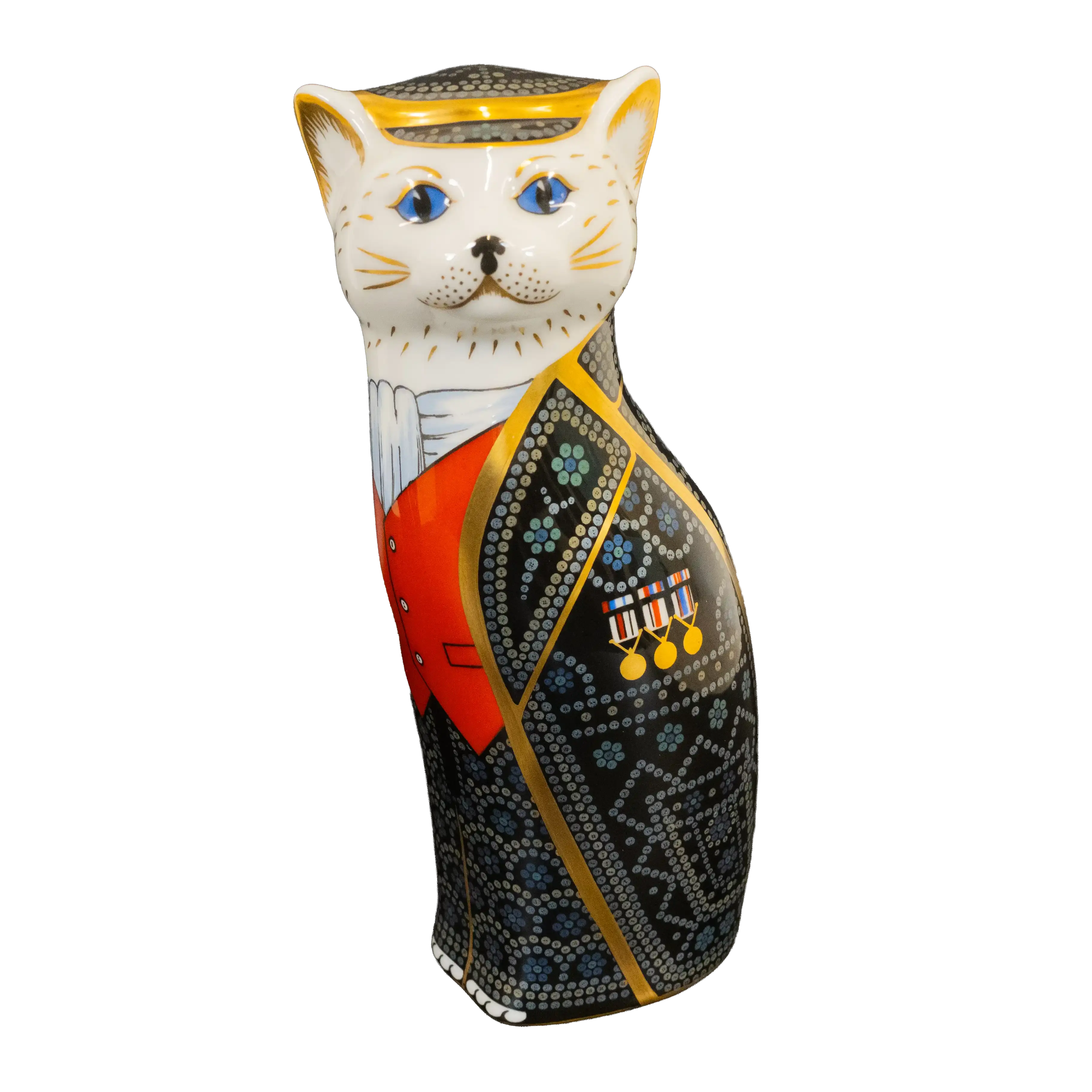 Royal Crown Derby Royal Cats : Pearly King & Queen Paperweights