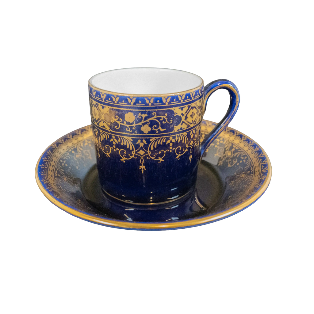 Indigo Gold Plated Espresso Cup and Saucer