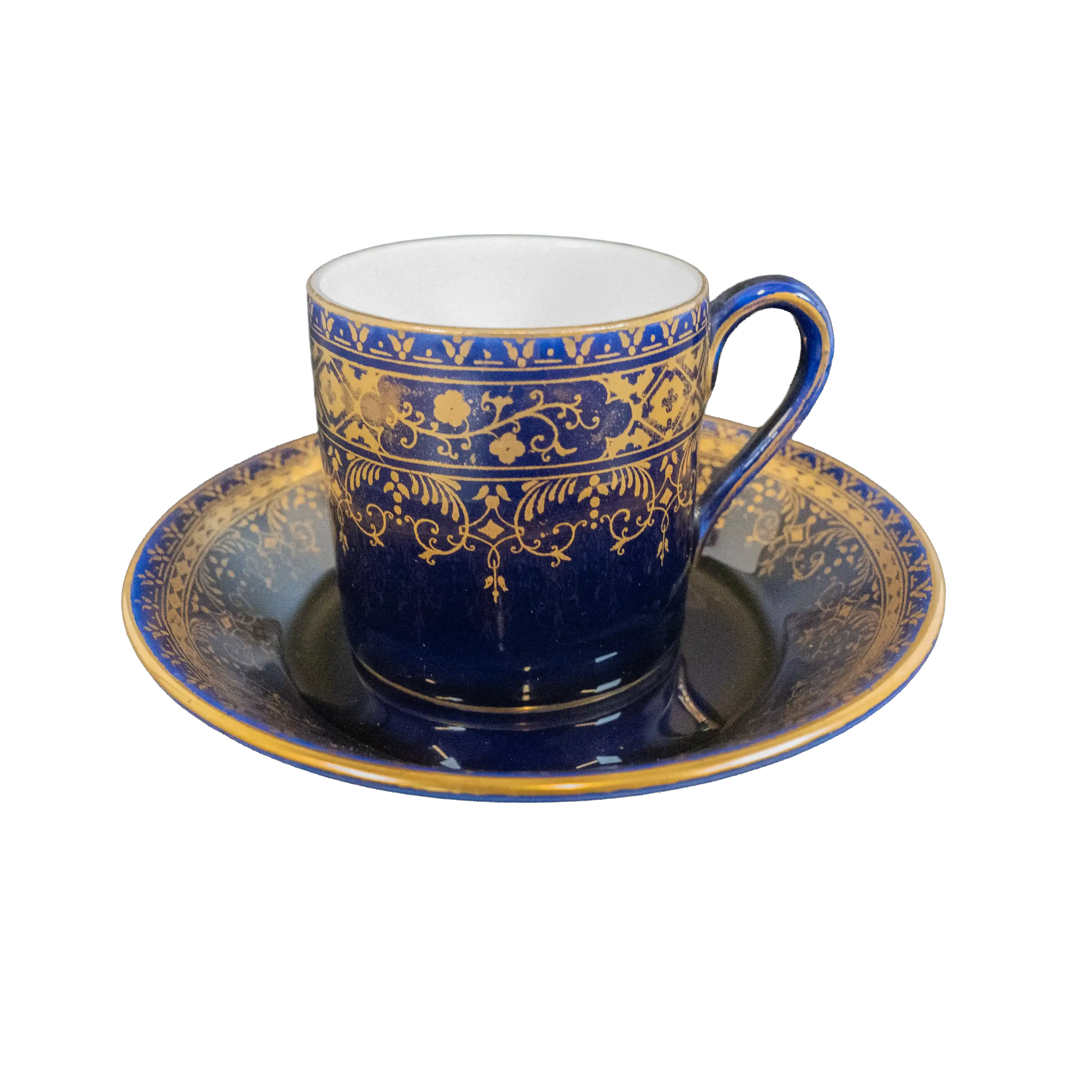 Indigo Gold Plated Espresso Cup and Saucer