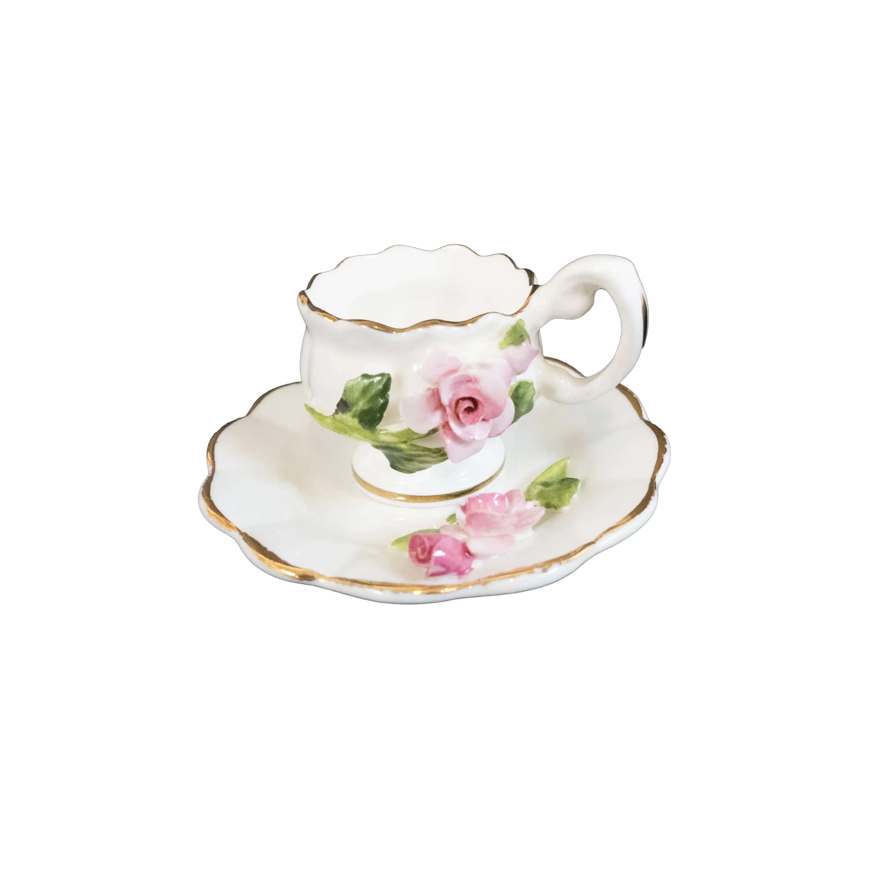 Healacraft Floral Miniature Cup and Saucer