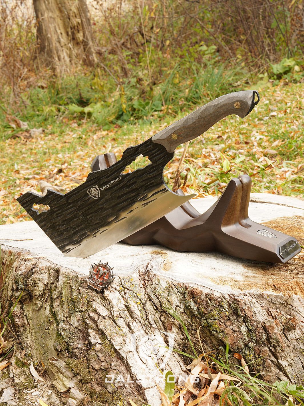Obliterator Cleaver Knife | Acacia Wood Stand | The Barbarian Series™ | Dalstrong ©