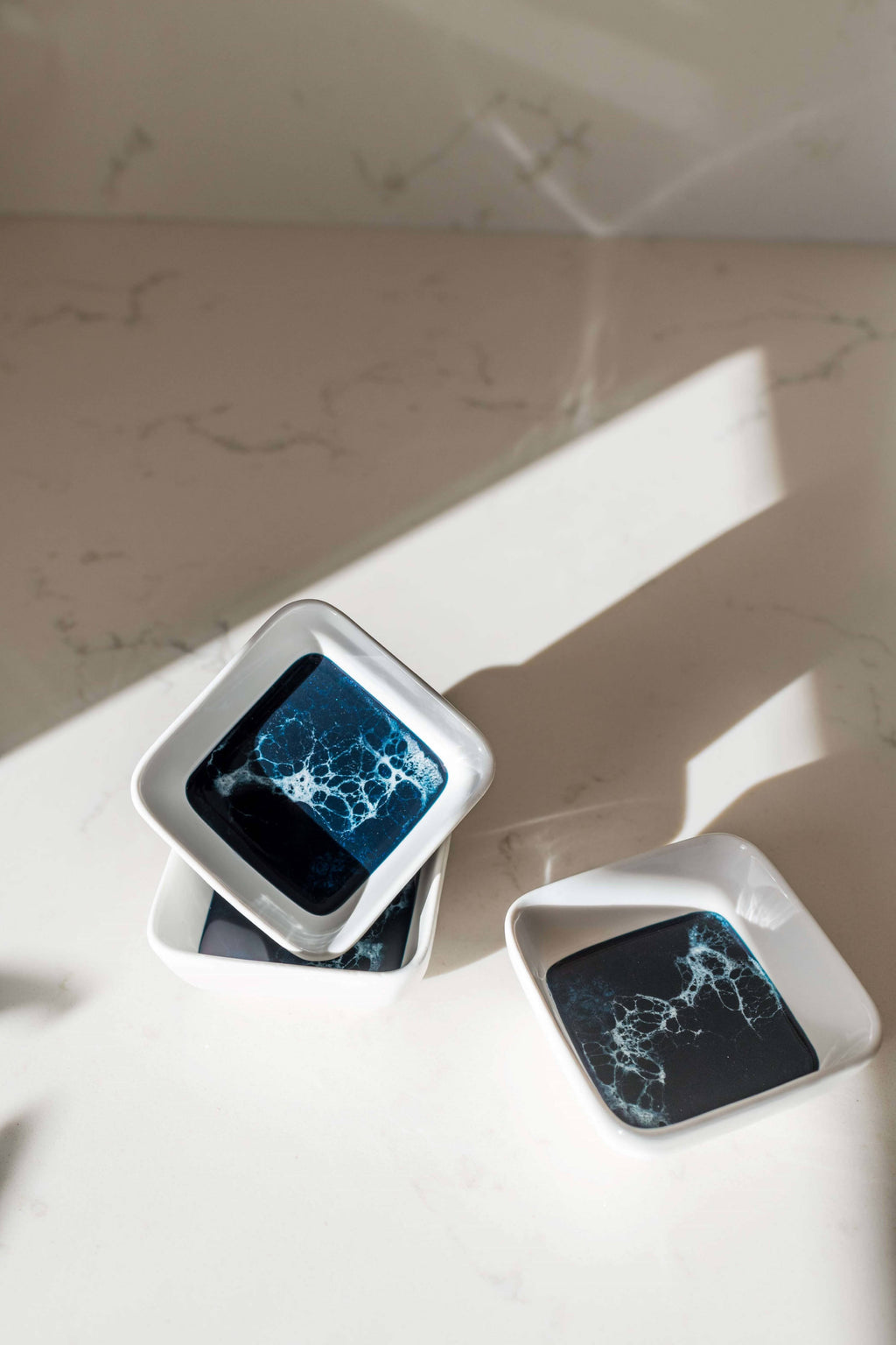 Resin Accented Ceramic Dipping Bowls (sets of 3)