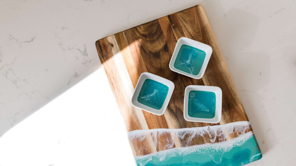 Resin Accented Ceramic Dipping Bowls (sets of 3)
