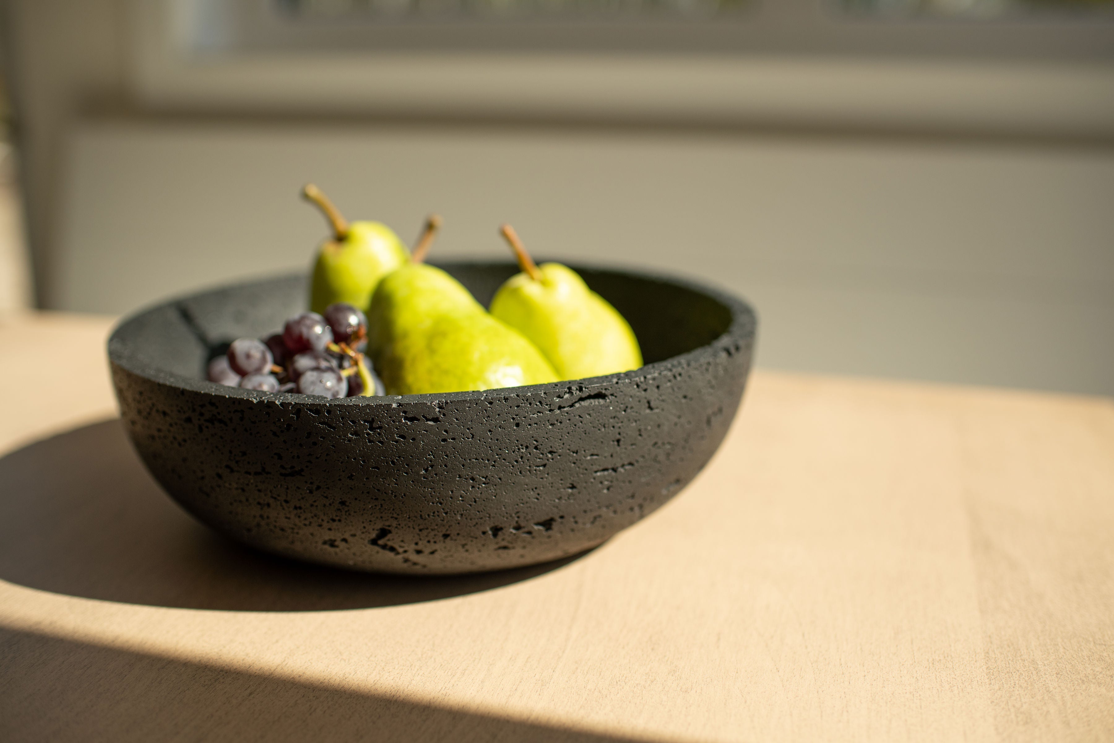 Travertine and Lava Rock Fruit Bowl
