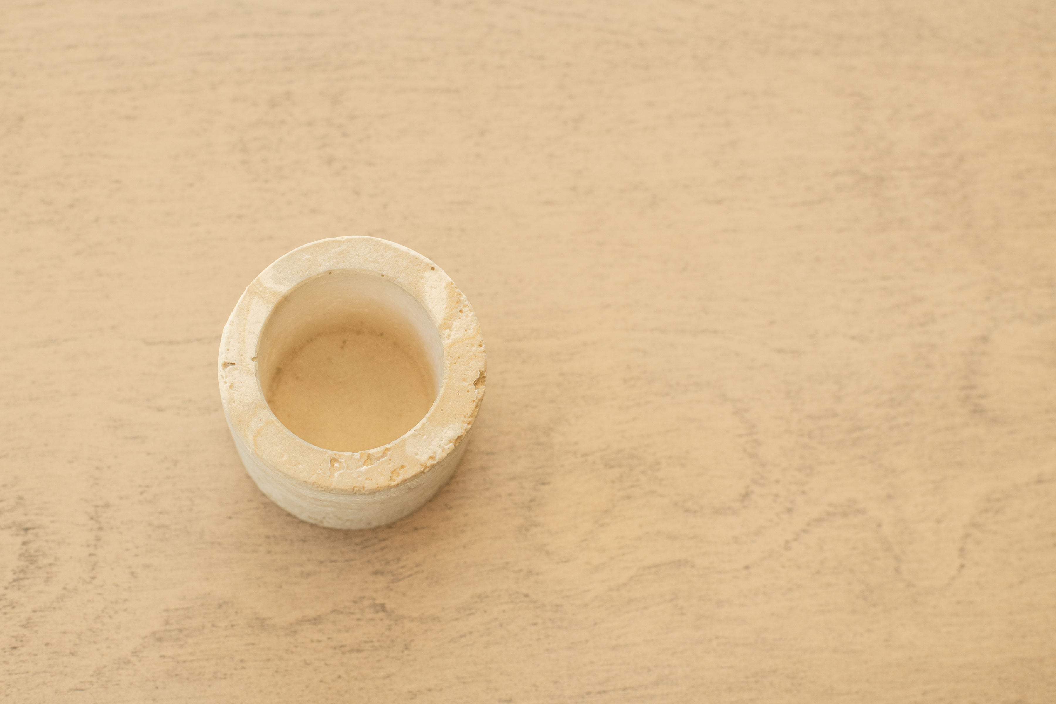 Travertine and Lava Rock Mini Vessel