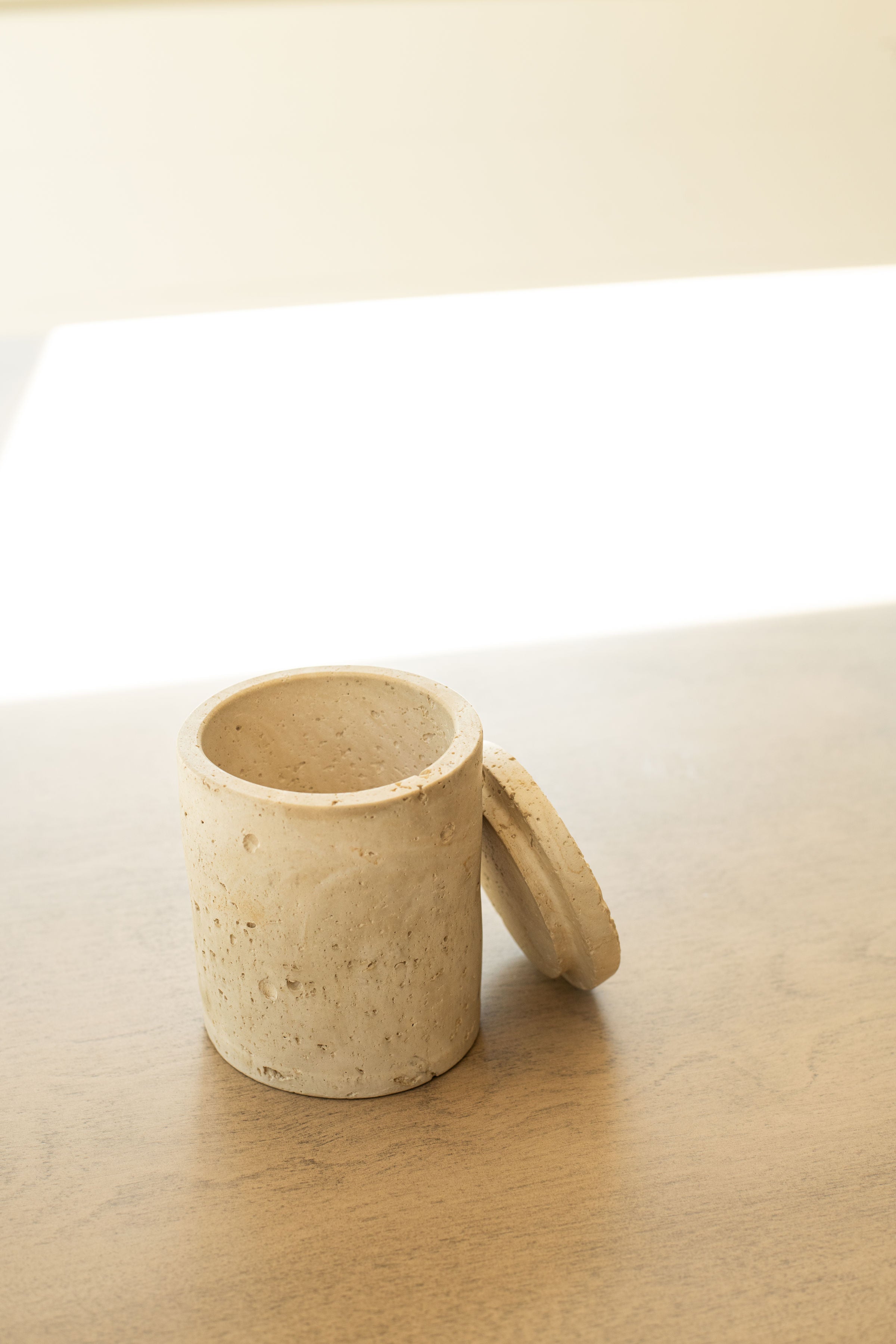 Travertine and Lava Rock Candle (with lid) - NEW SPRING SCENTS AVAILABLE!
