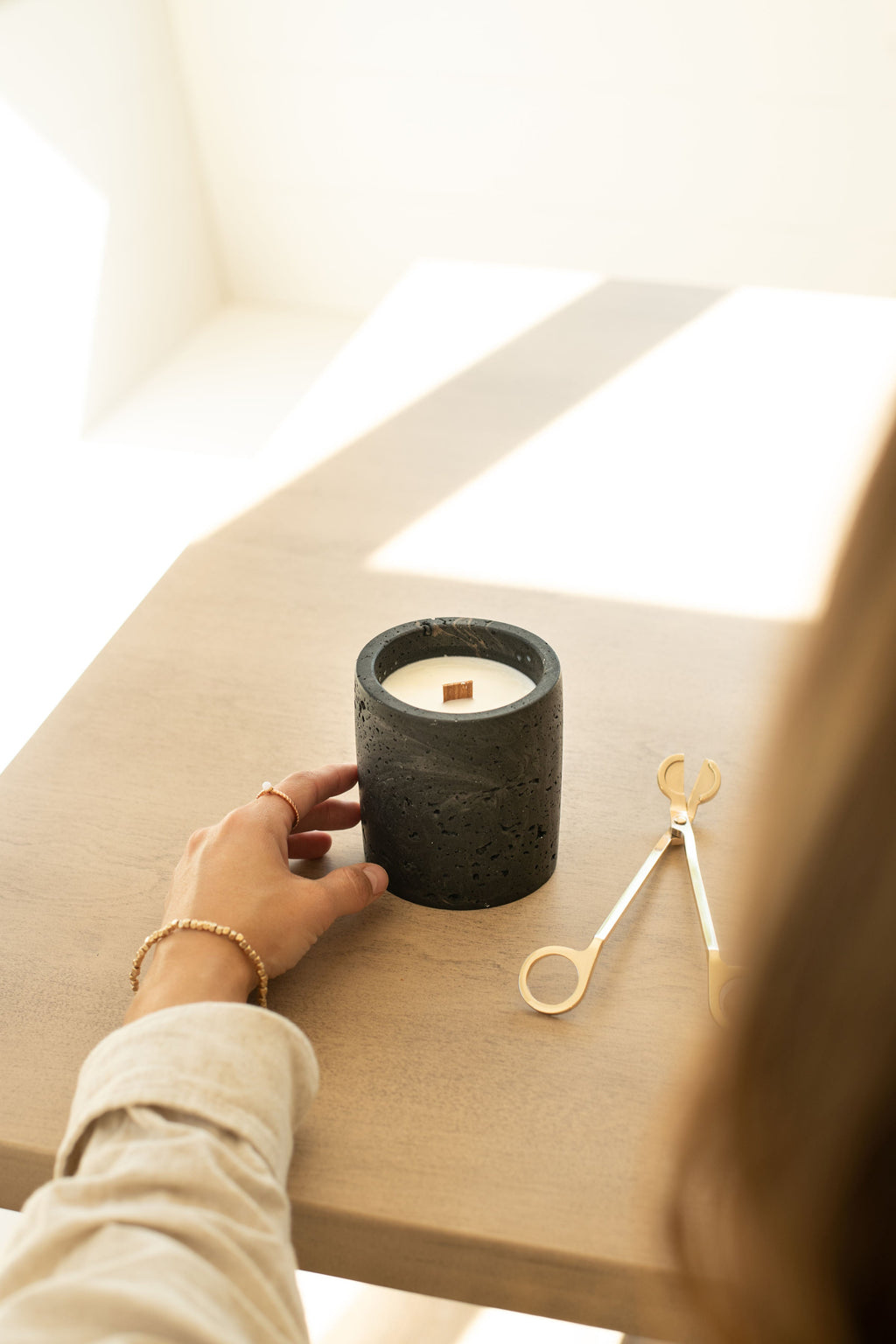 Travertine and Lava Rock Candle (with lid) - NEW SPRING SCENTS AVAILABLE!