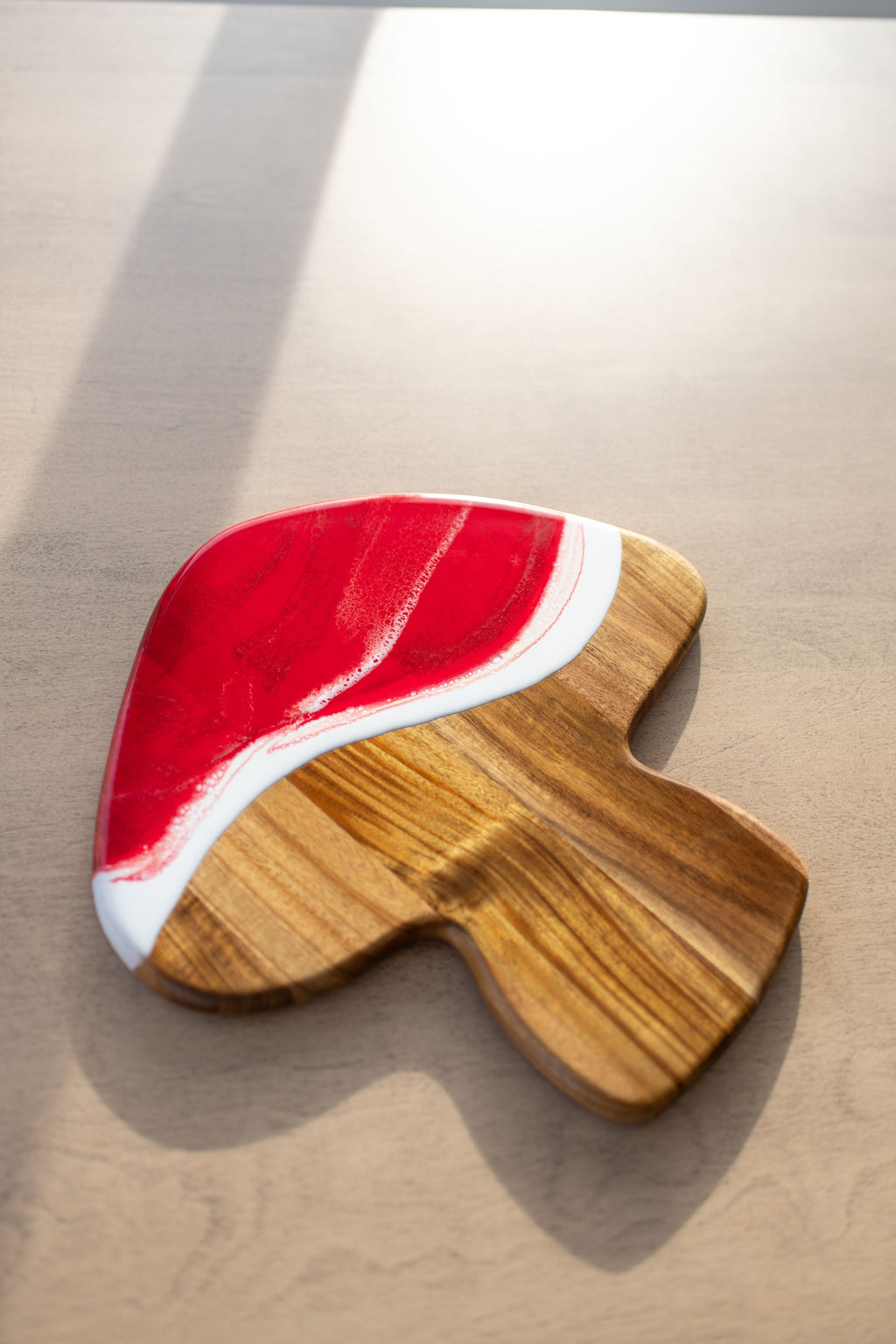 NEW!!! Mushroom Shaped Acacia Cheese Board and Ceramic Tray