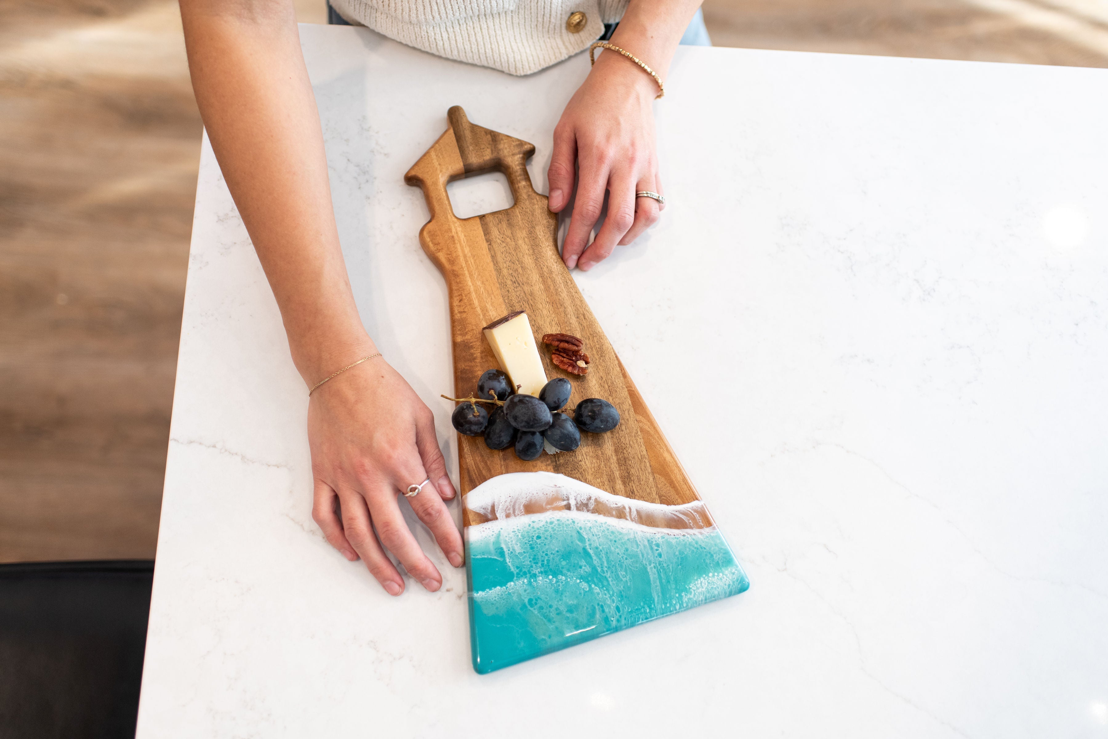 NEW!!! Light House Shaped Acacia Cheese Board
