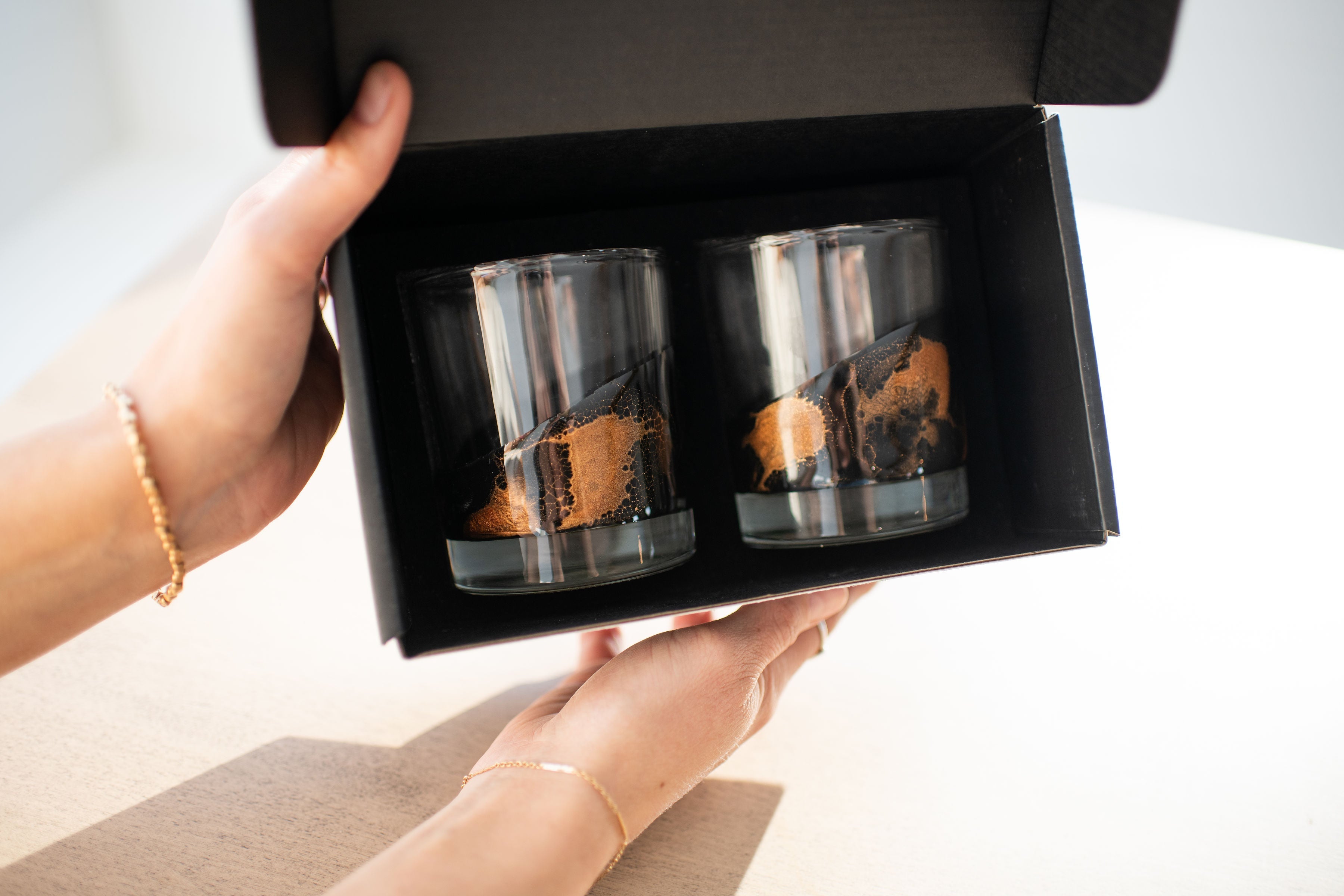 NEW!!! Resin Coated Old Fashioned Whisky Glasses (Set of 2) - Restocking May 29