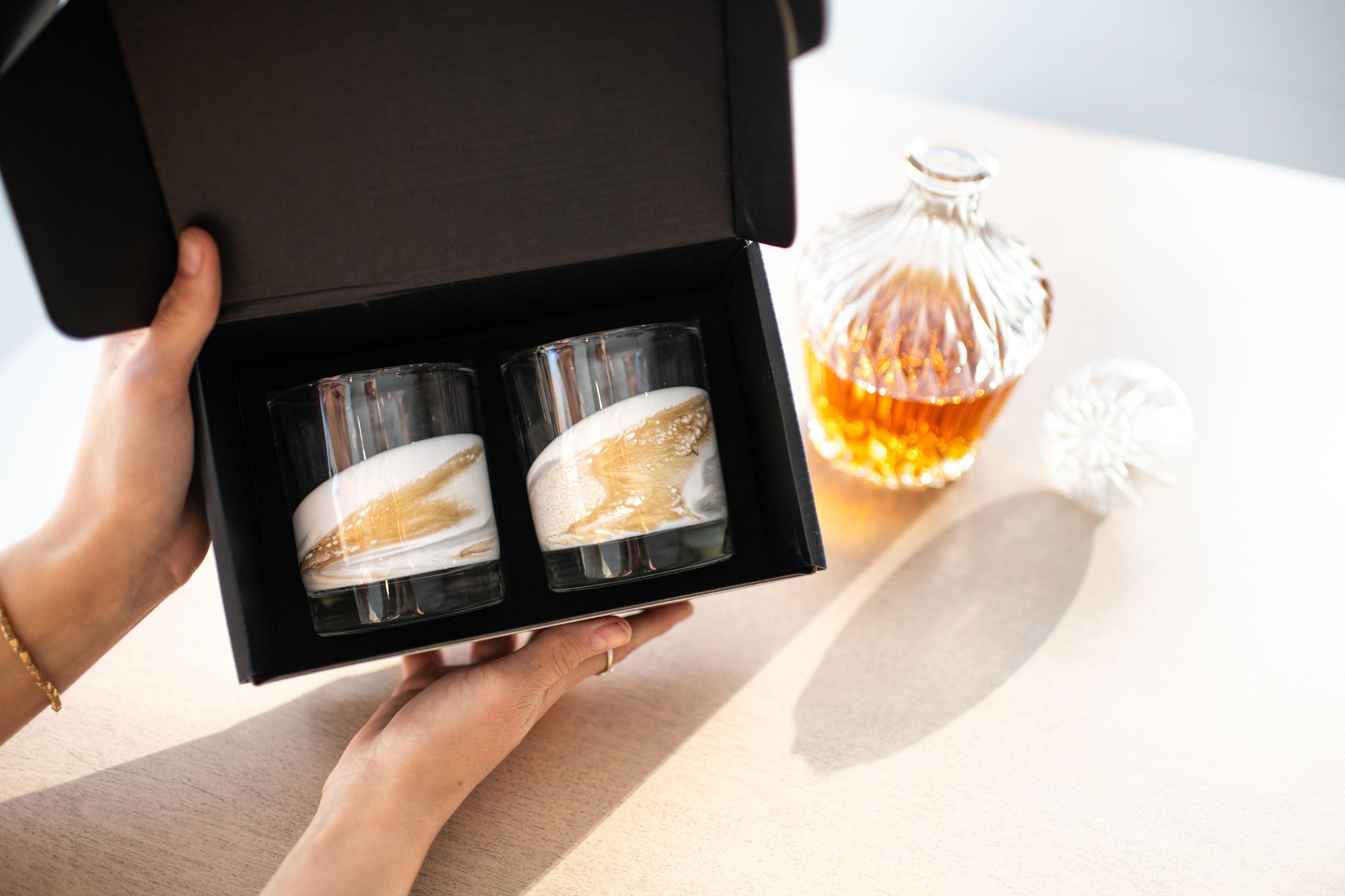 NEW!!! Resin Coated Old Fashioned Whisky Glasses (Set of 2) - Restocking May 29
