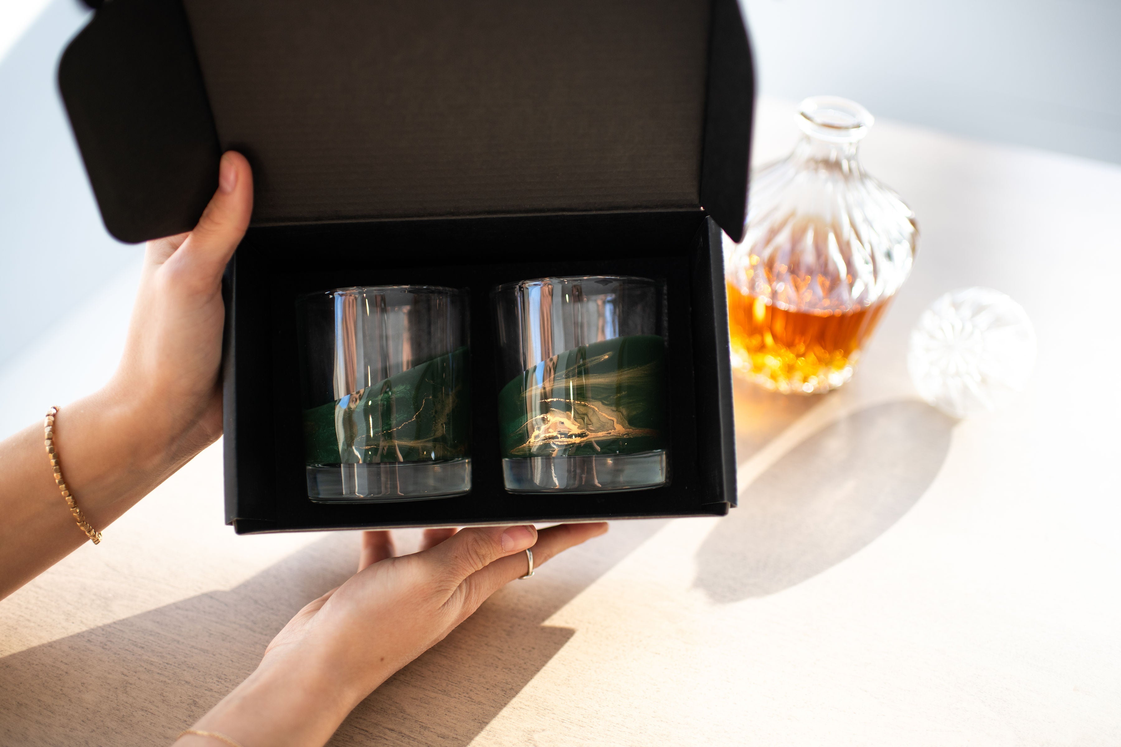 NEW!!! Resin Coated Old Fashioned Whisky Glasses (Set of 2) - Restocking May 29