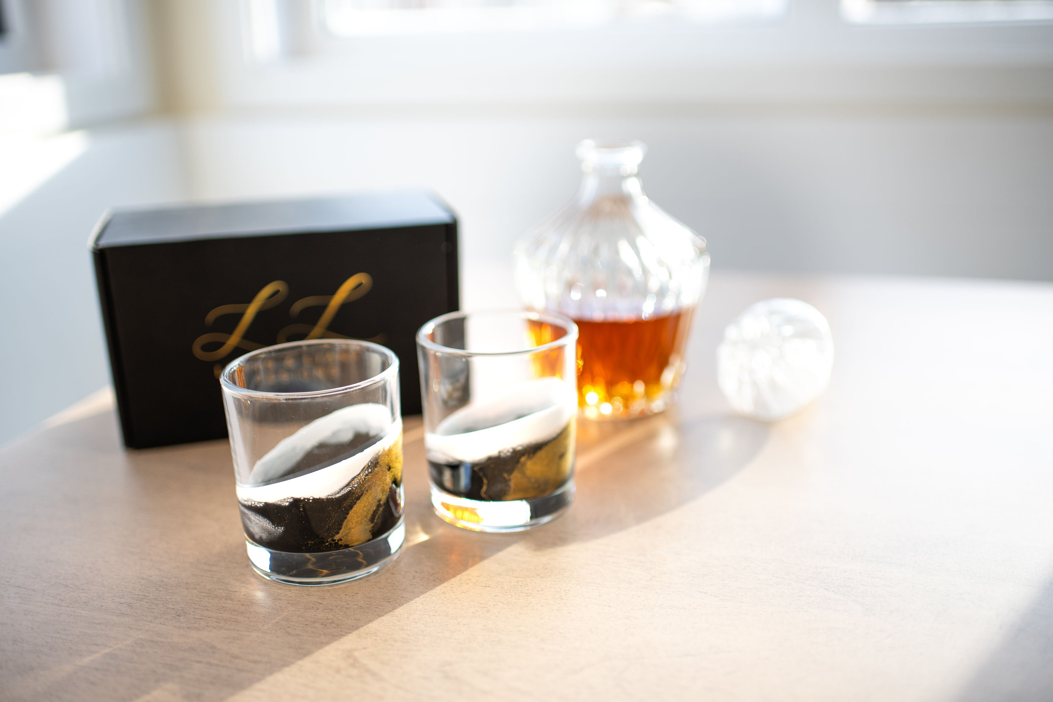 NEW!!! Resin Coated Old Fashioned Whisky Glasses (Set of 2) - Restocking May 29
