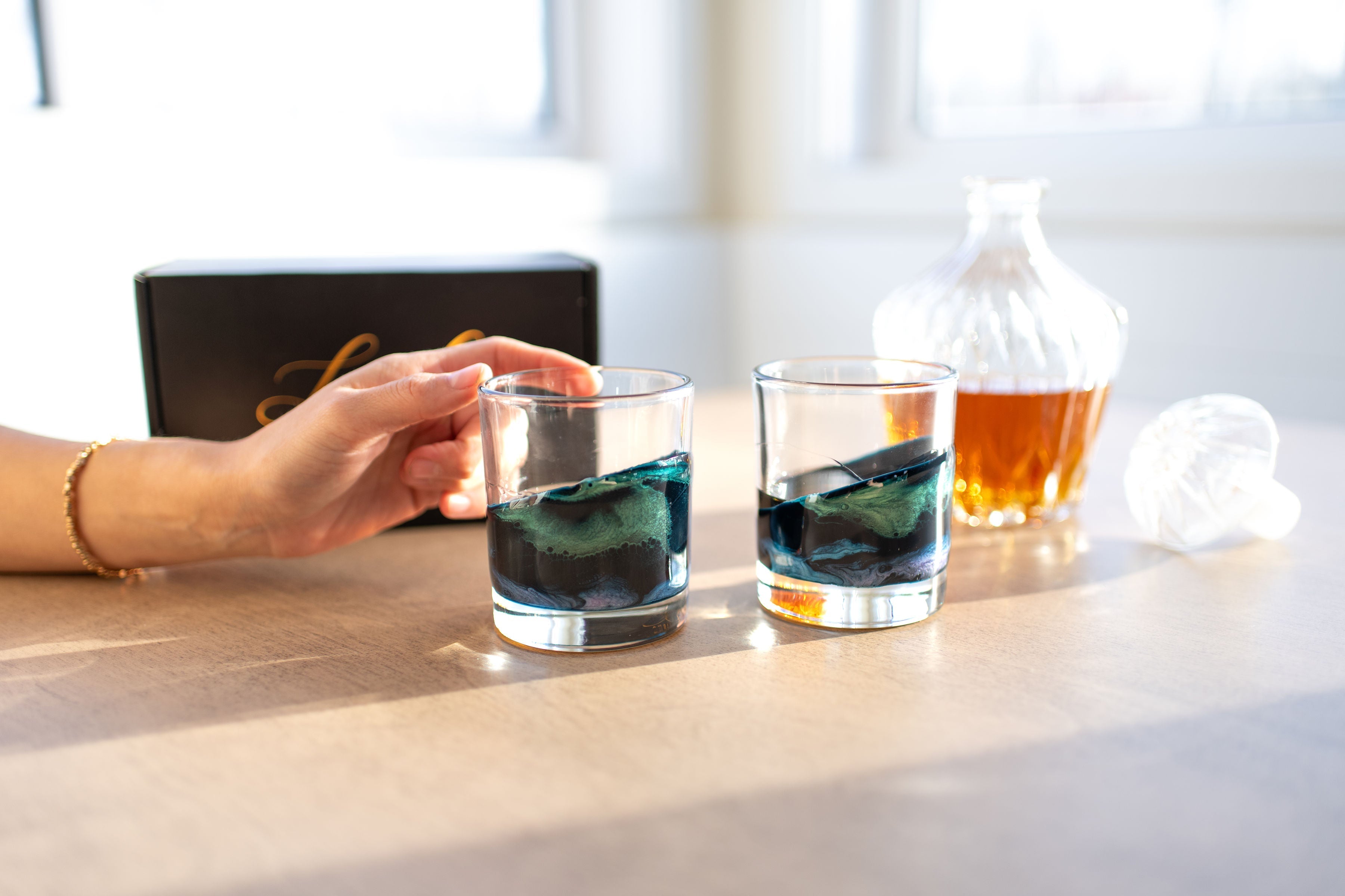 NEW!!! Resin Coated Old Fashioned Whisky Glasses (Set of 2) - Restocking May 29