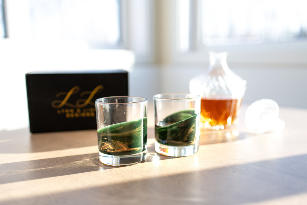 NEW!!! Resin Coated Old Fashioned Whisky Glasses (Set of 2) - Restocking May 29