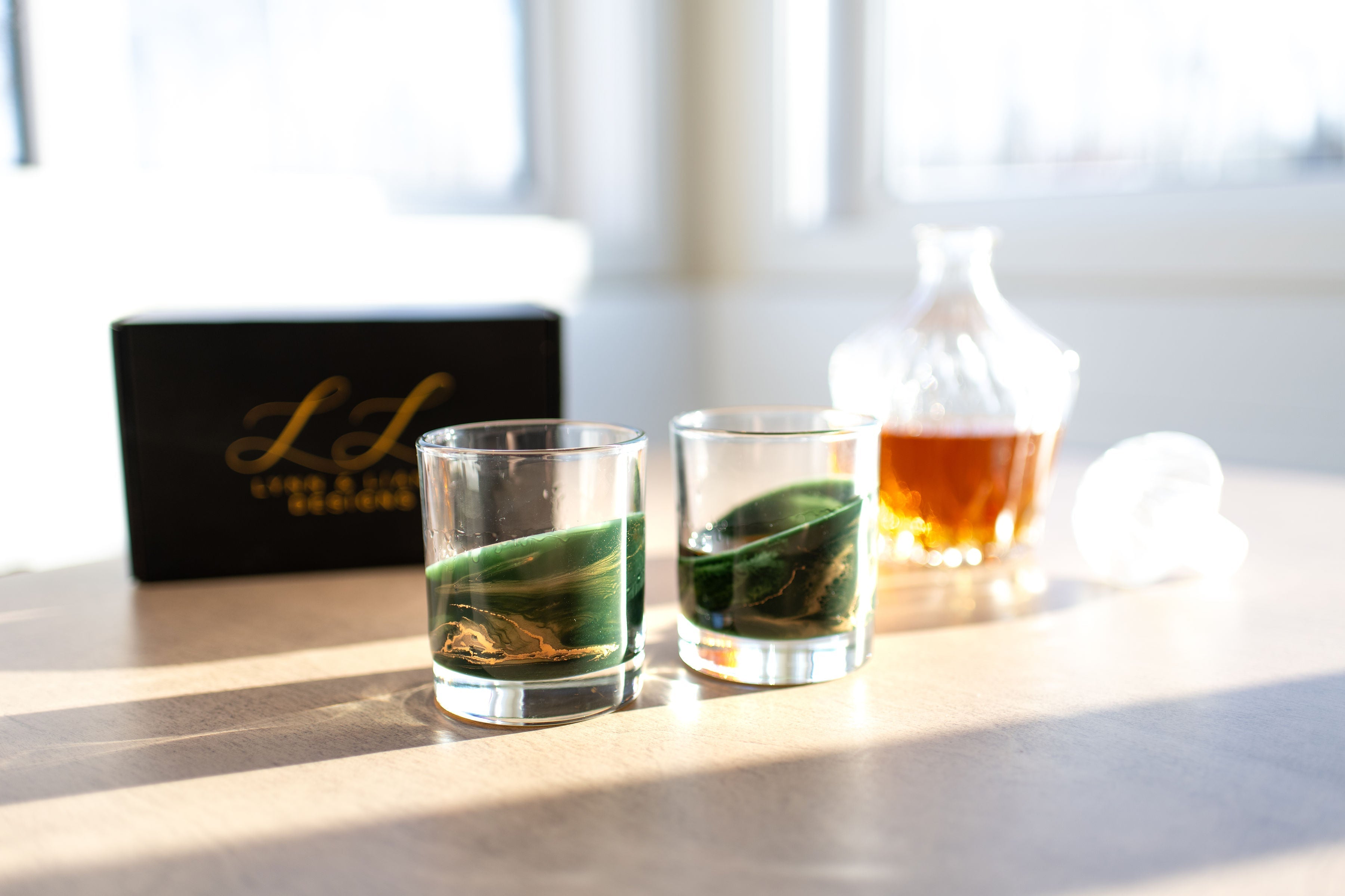 NEW!!! Resin Coated Old Fashioned Whisky Glasses (Set of 2) - Restocking May 29
