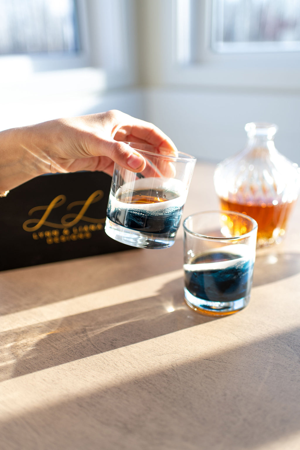 NEW!!! Resin Coated Old Fashioned Whisky Glasses (Set of 2) - Restocking May 29