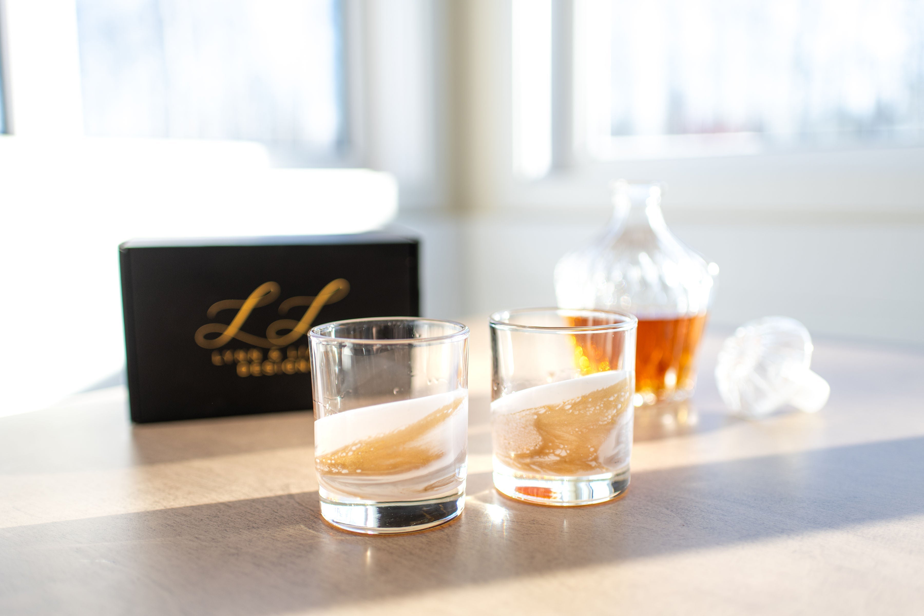 NEW!!! Resin Coated Old Fashioned Whisky Glasses (Set of 2) - Restocking May 29