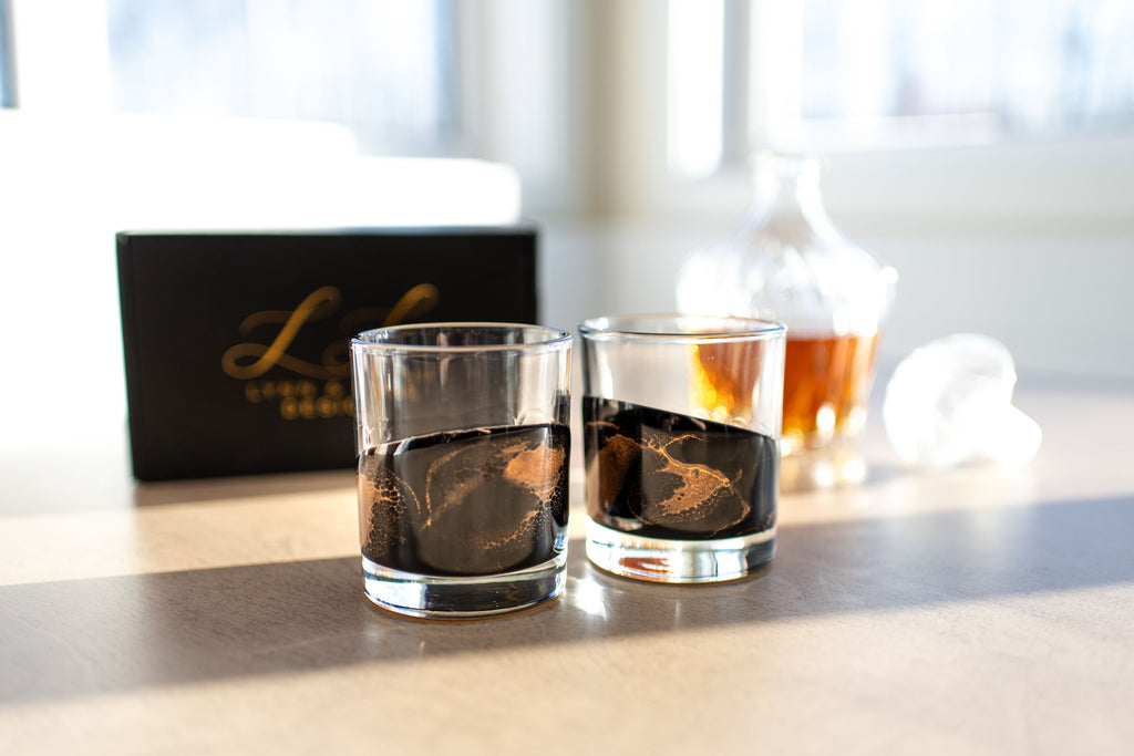 NEW!!! Resin Coated Old Fashioned Whisky Glasses (Set of 2) - Restocking May 29