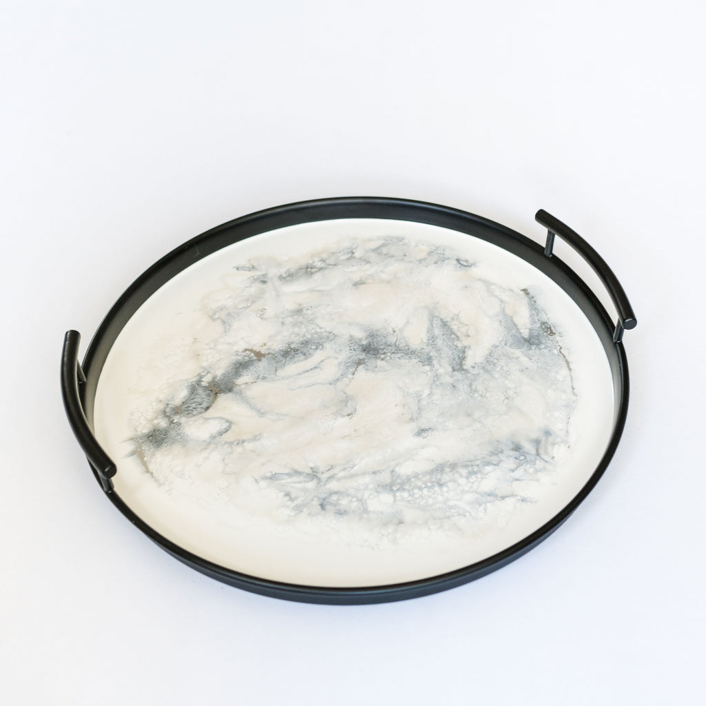 Resin Black Round Tray