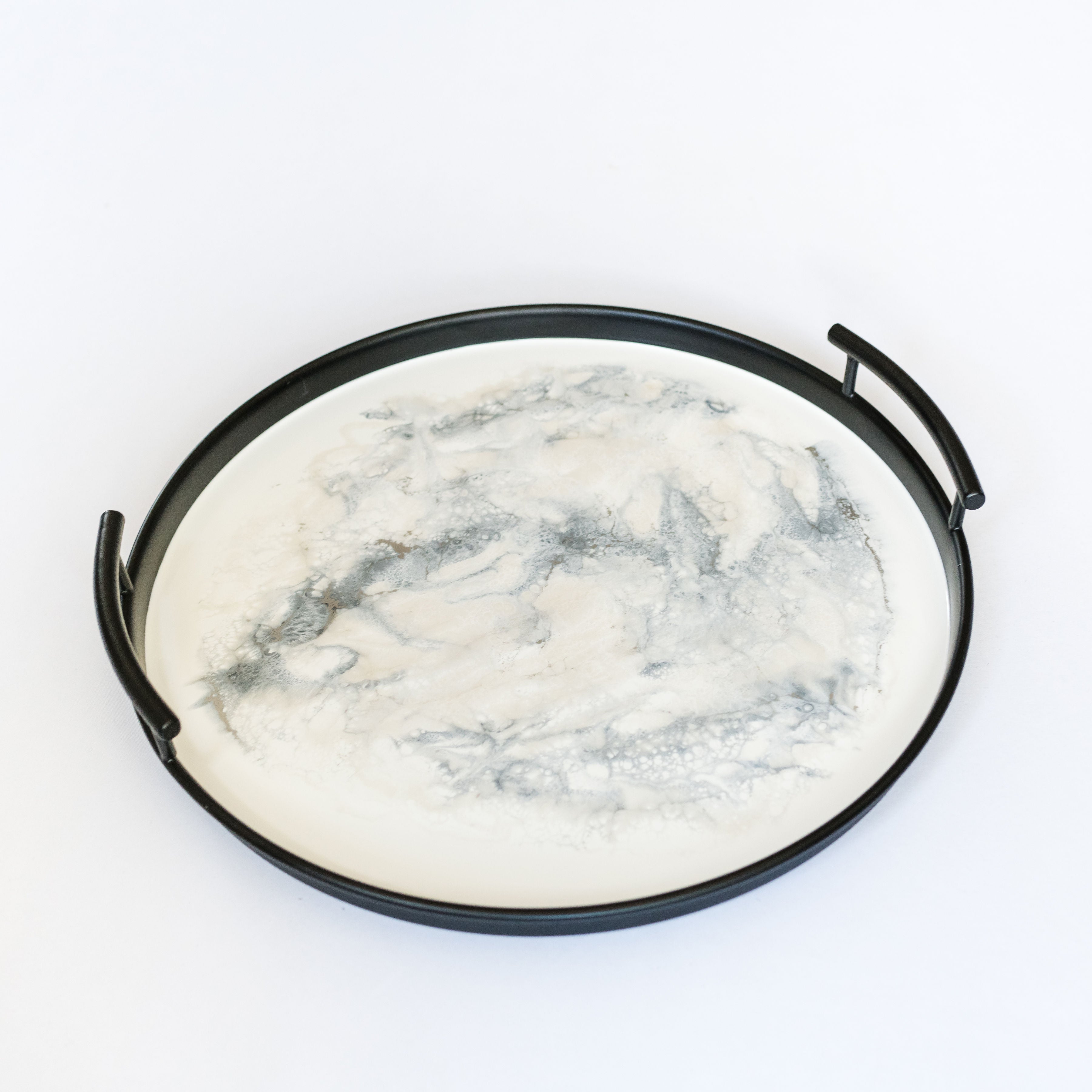 Resin Black Round Tray