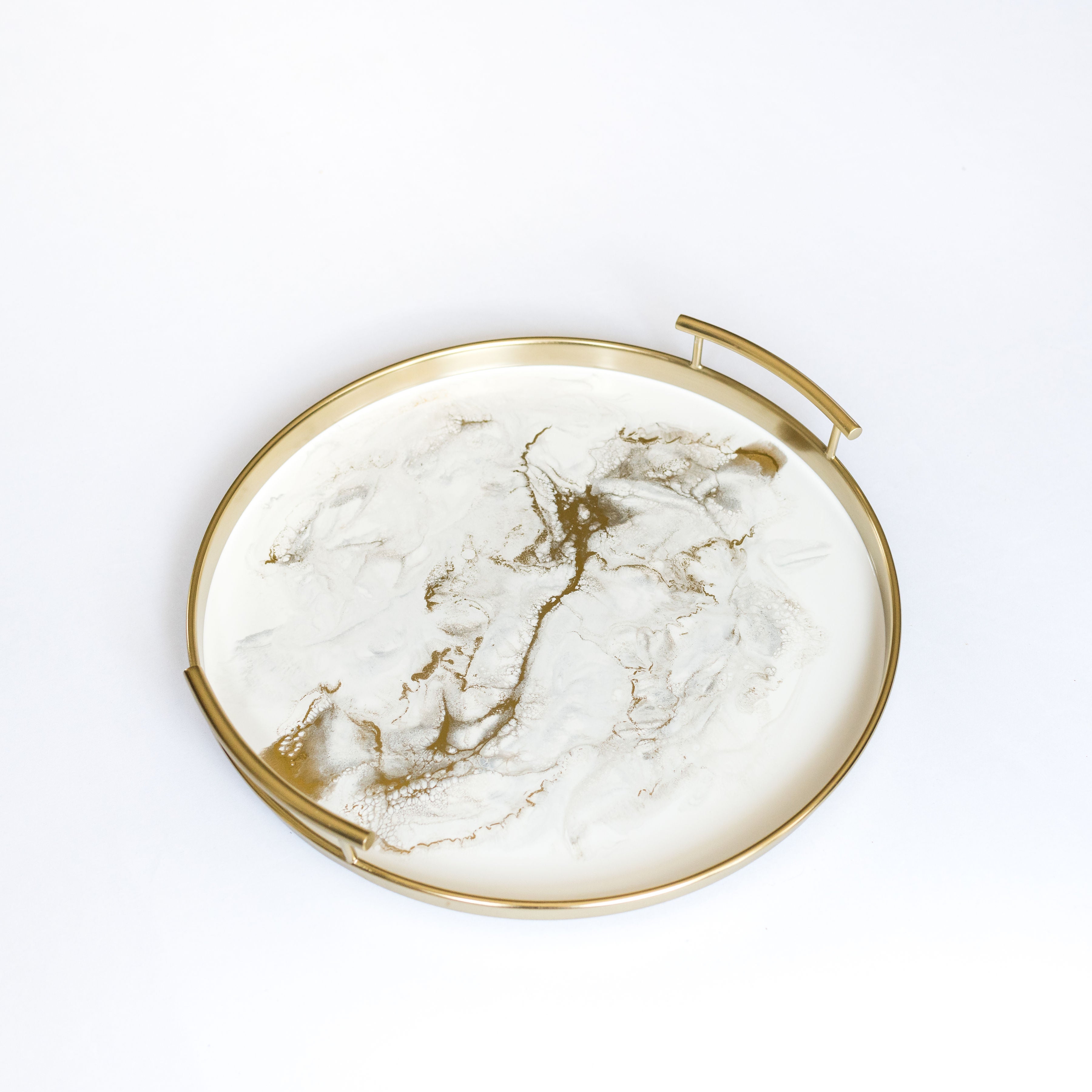 Back in stock! Resin Gold Round Tray