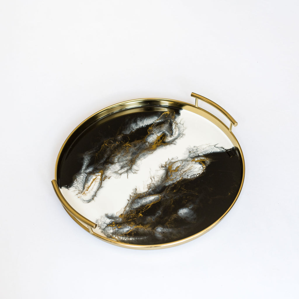 Back in stock! Resin Gold Round Tray