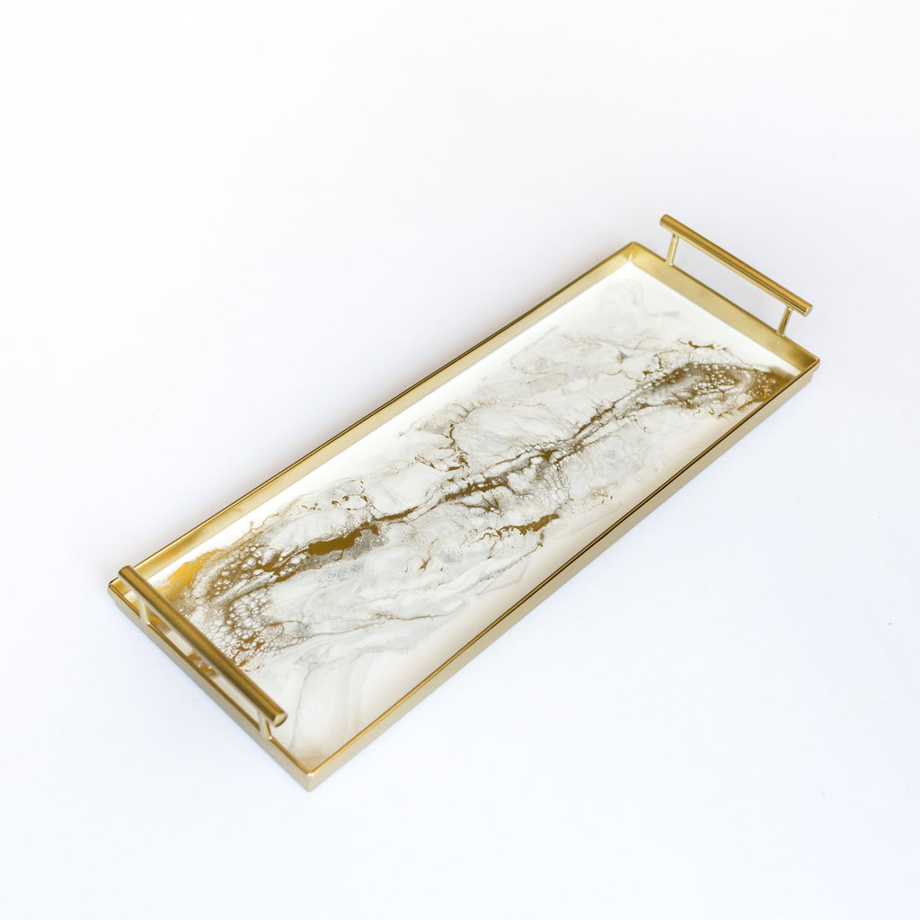 Back in Stock! Resin Gold Rectangle Tray