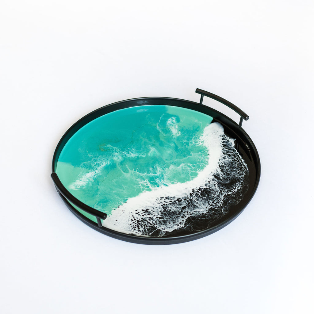 Resin Black Round Tray