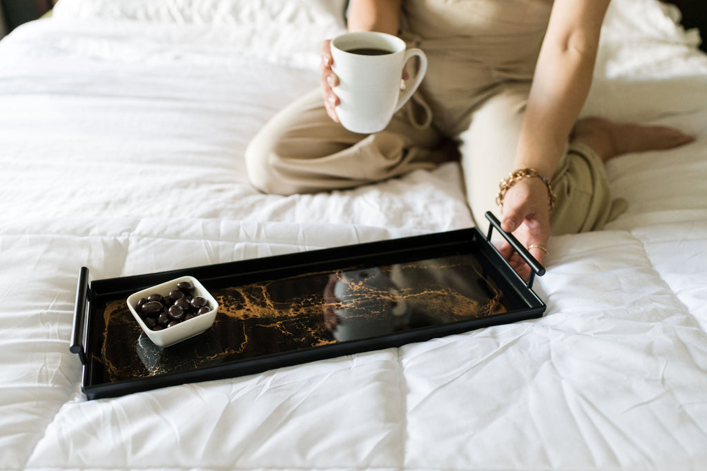 Resin Black Rectangle Tray
