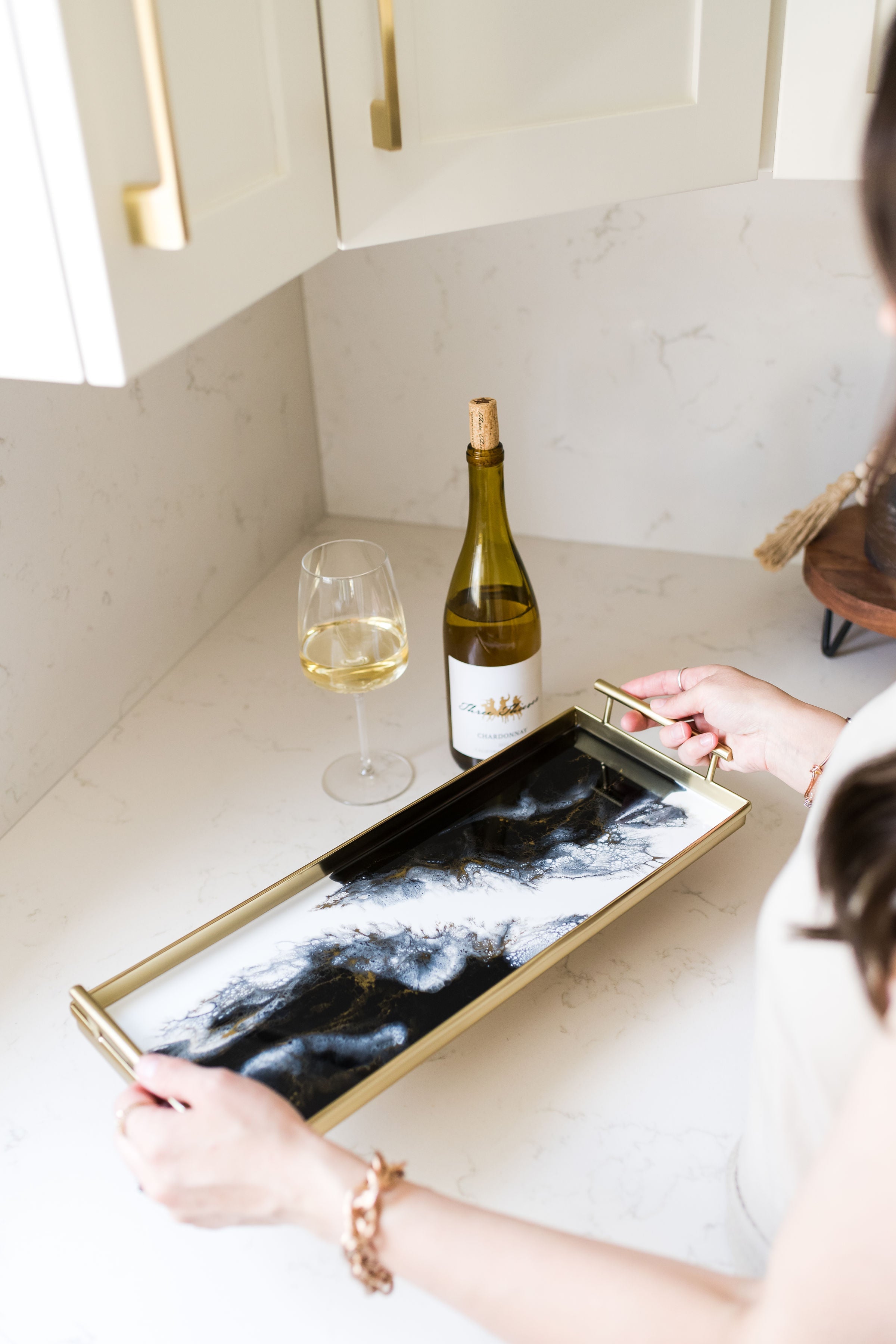 Back in Stock! Resin Gold Rectangle Tray