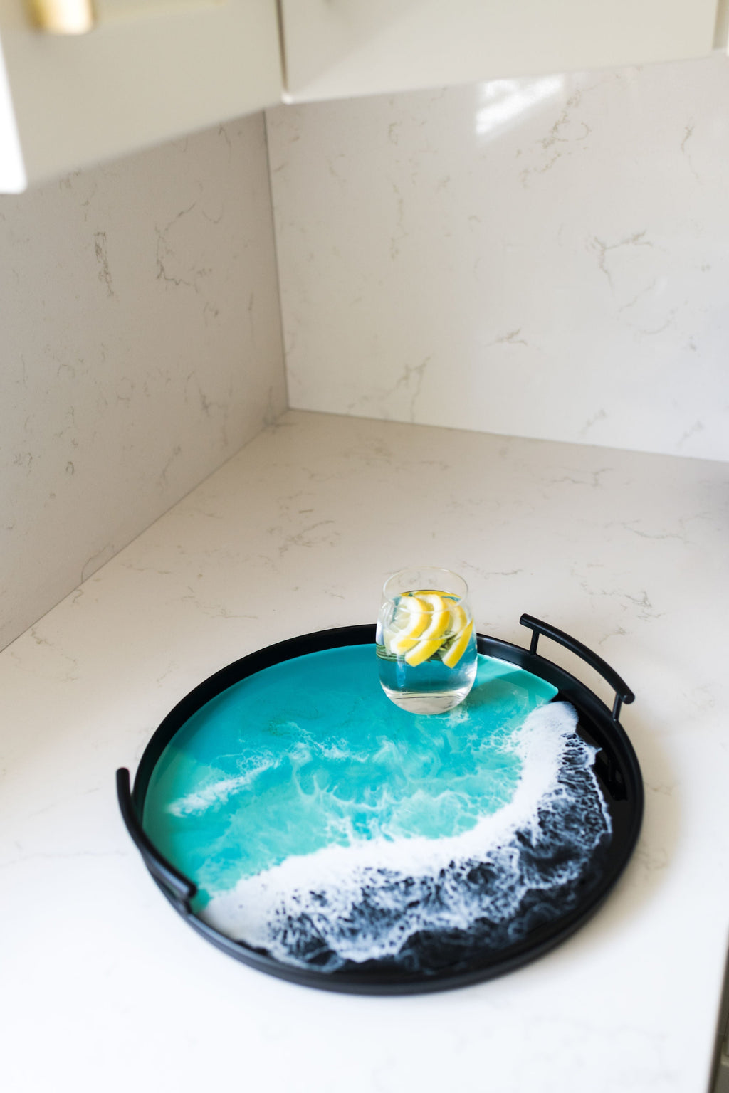 Resin Black Round Tray