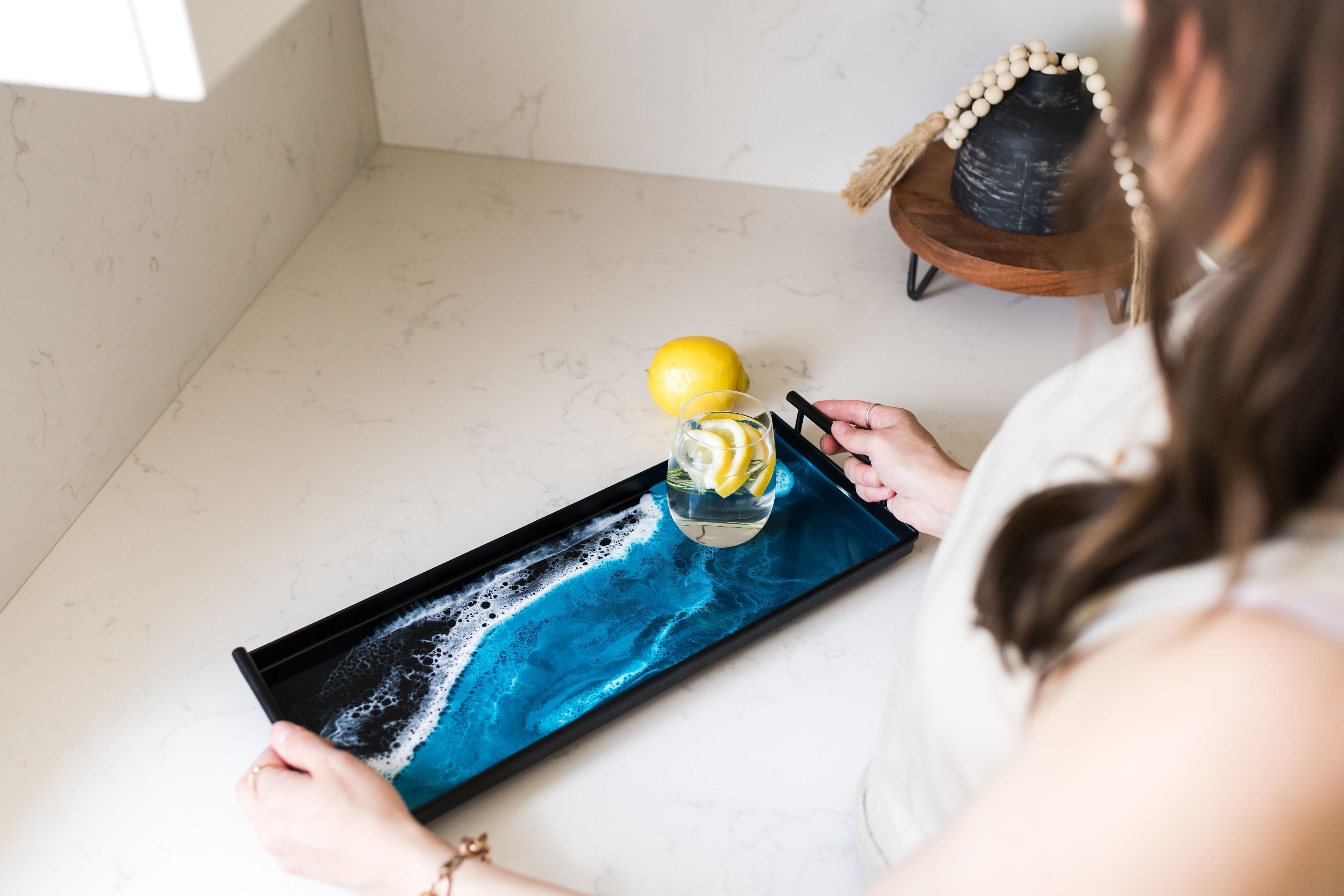 Resin Black Rectangle Tray