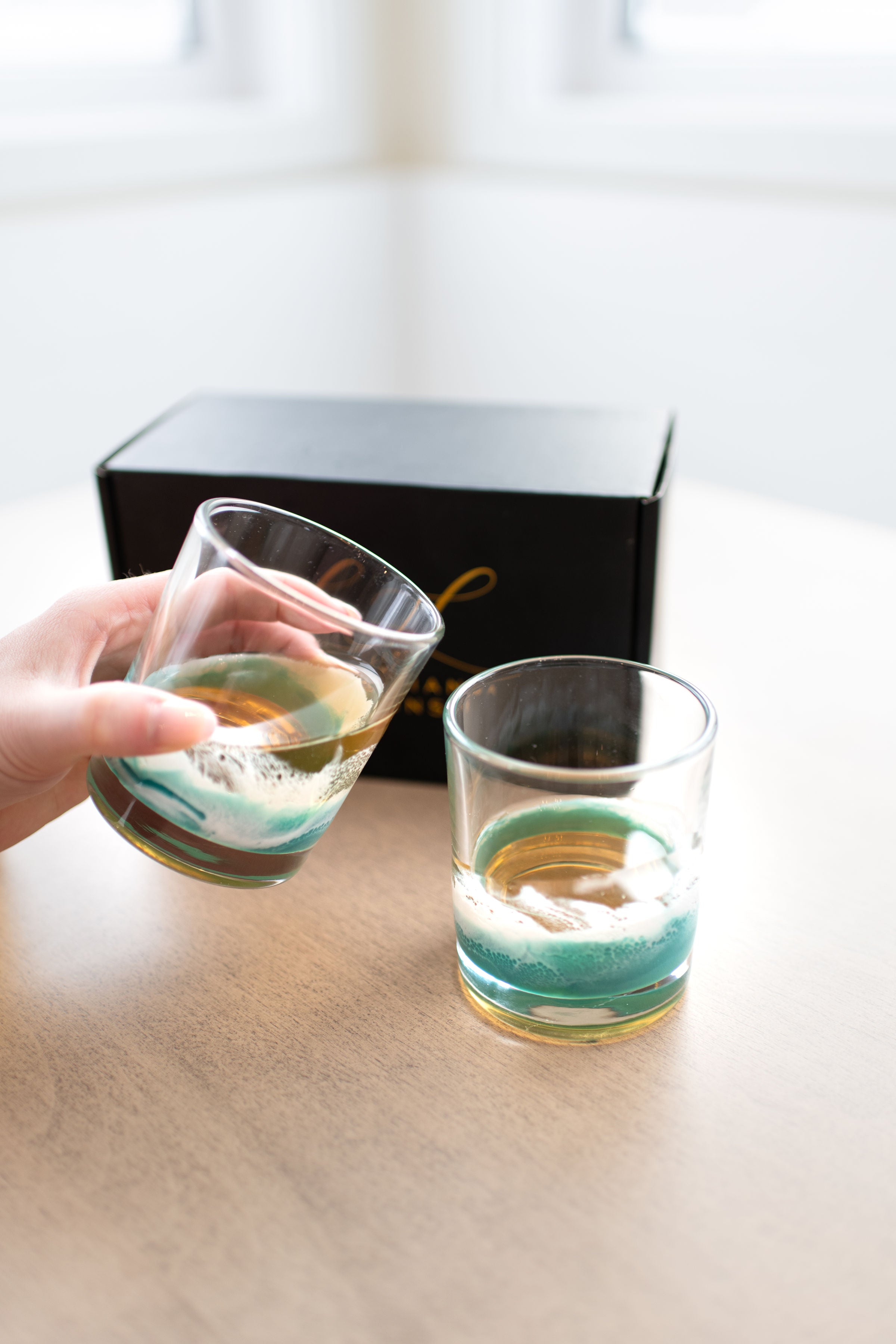 NEW!!! Resin Coated Old Fashioned Whisky Glasses (Set of 2) - Restocking May 29