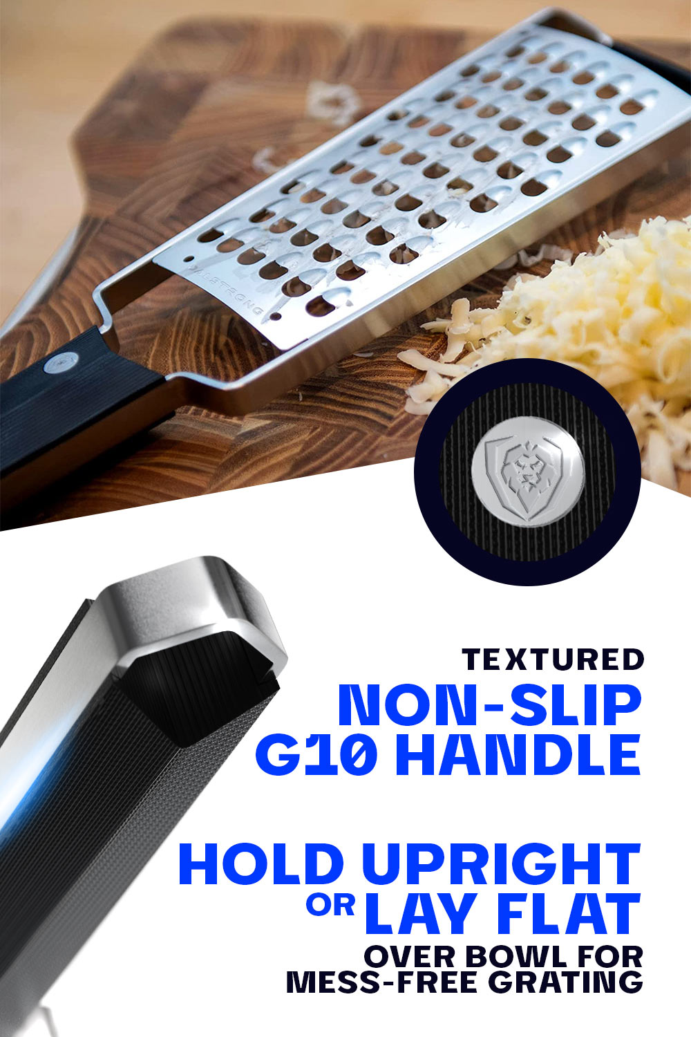 Professional Extra Coarse Wide Cheese Grater | Dalstrong ©