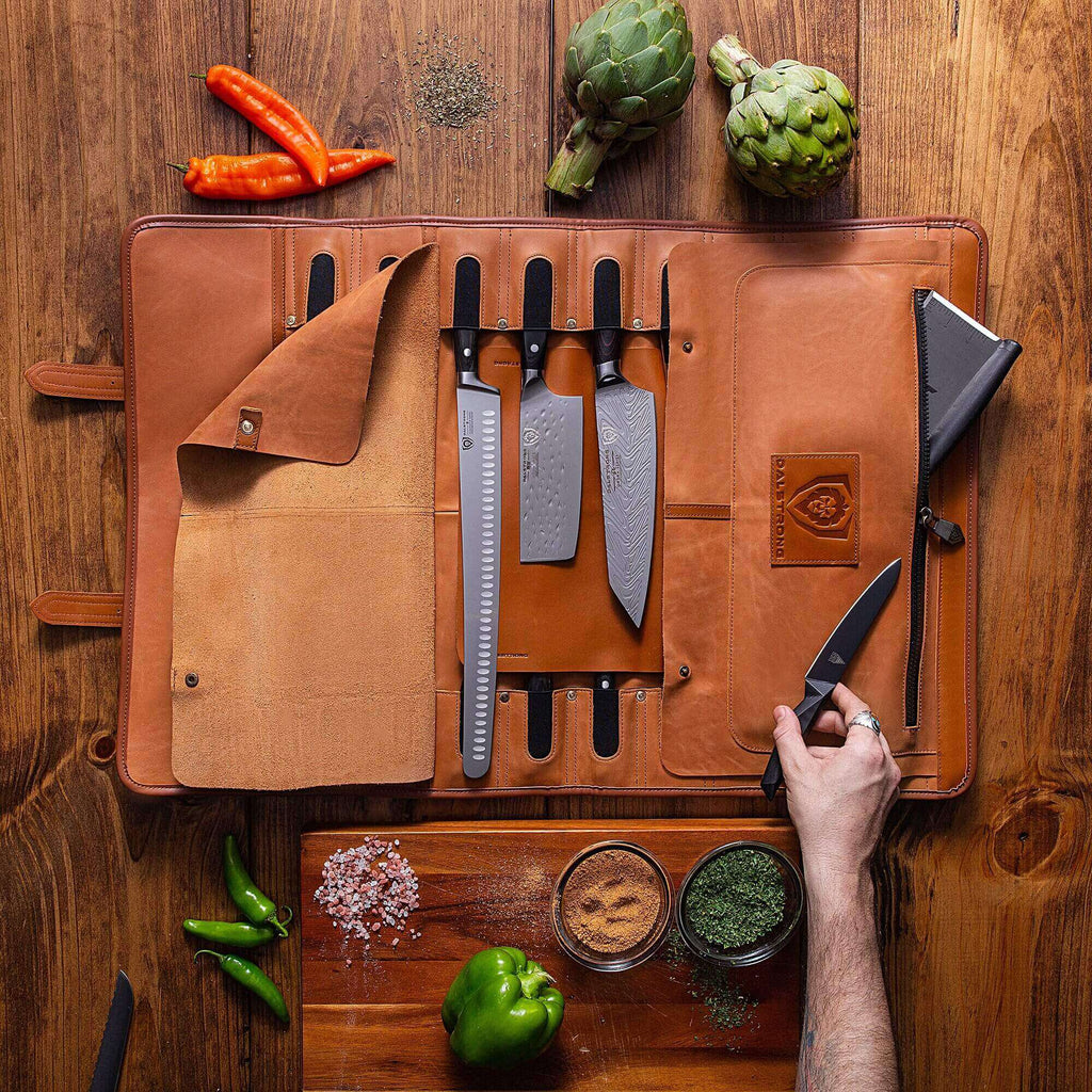 California Brown | Full Grain Leather | Vagabond Knife Roll | Dalstrong ©