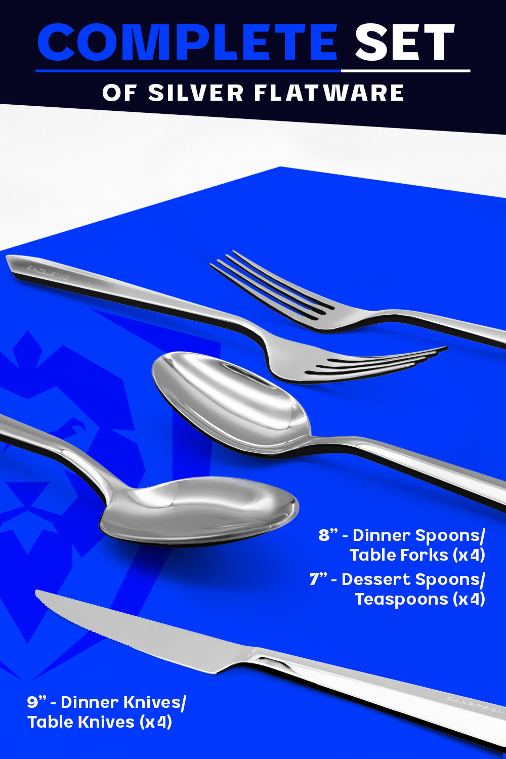 20-Piece Flatware Cutlery Set | Silver Stainless Steel | Service for 4 | Dalstrong ©