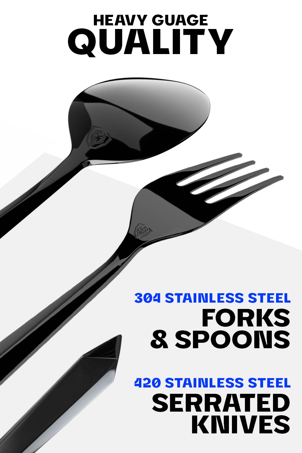 20-Piece Flatware Cutlery Set | Black Stainless Steel | Service for 4 | Dalstrong ©